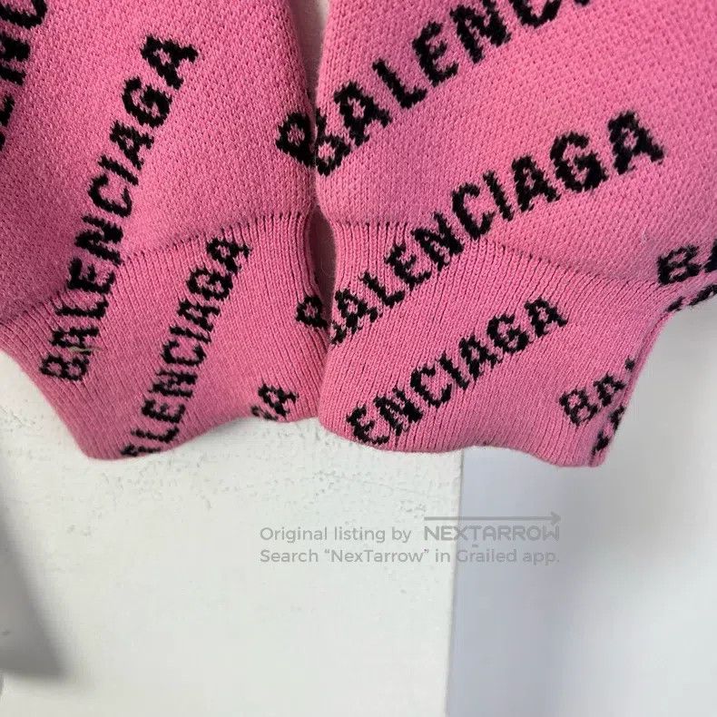 Balenciaga Balenciaga Pink Bullet Printed Knit Sweater Size M / US 6-8 / IT 42-44 - 6 Thumbnail