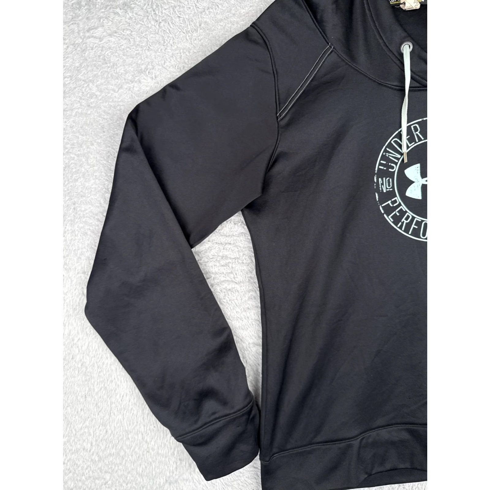 Under Armour Under Armour Hoodie Womens Large Black Performance Logo Pullover Sweatshirt Size L / US 10 / IT 46 - 3 Thumbnail