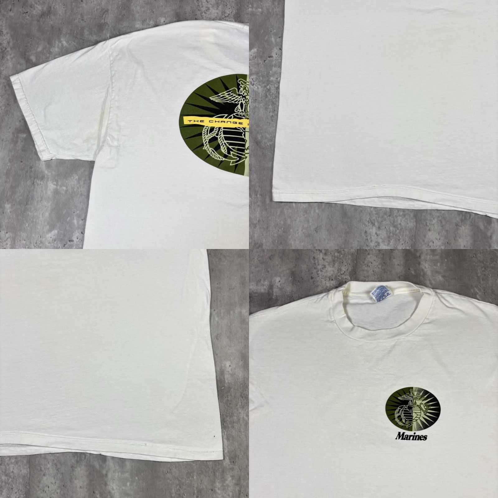 Hanes VINTAGE Hanes US Marines T-Shirt Double-Sided Adult XL White 90s Crew Neck Short Sleeve Graphic Print Cotton Men Size US XL / EU 56 / 4 - 8 Thumbnail