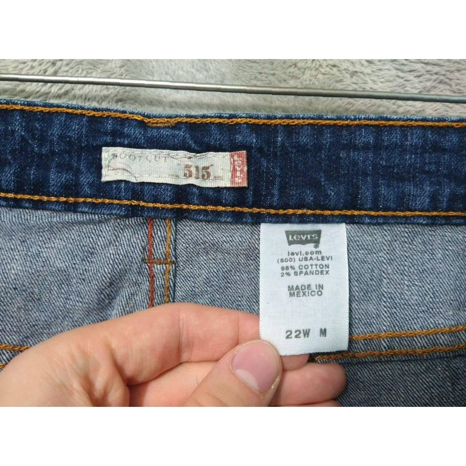 Levi's Levis 515 Jeans Womens 22W Blue Denim Boot Cut High Rise Dark Wash Stretch Y2K Womens Size 40" / US 18 - 7 Thumbnail