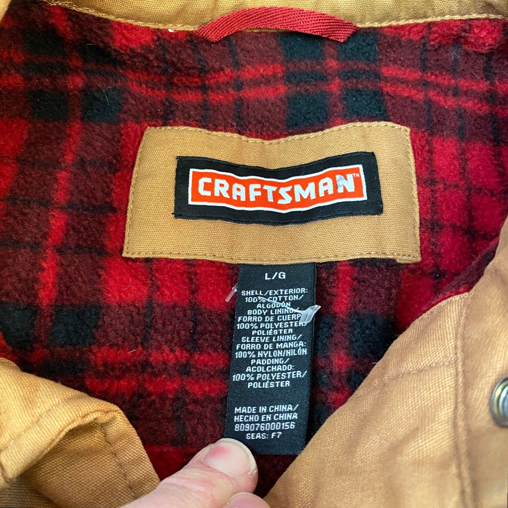 Vintage Craftsman Men L Canvas Plaid Fleece Lined Work Jacket Snap Button Shirt Coat Size US L / EU 52-54 / 3 - 3 Thumbnail