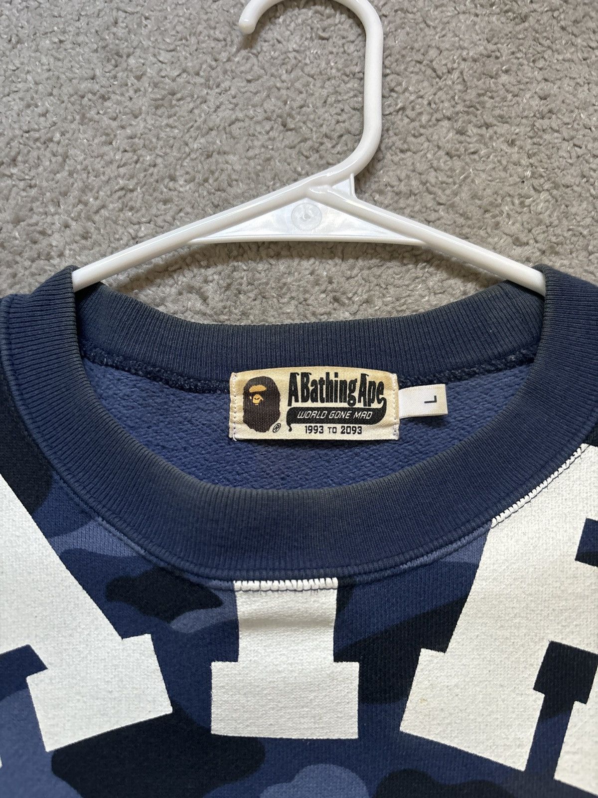 Bape Navy Bape Crewneck Size US L / EU 52-54 / 3 - 3 Thumbnail