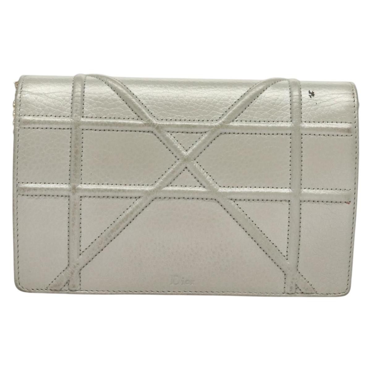 Dior DIOR Diorama Chain Shoulder Bag Leather Silver Size ONE SIZE - 3 Thumbnail