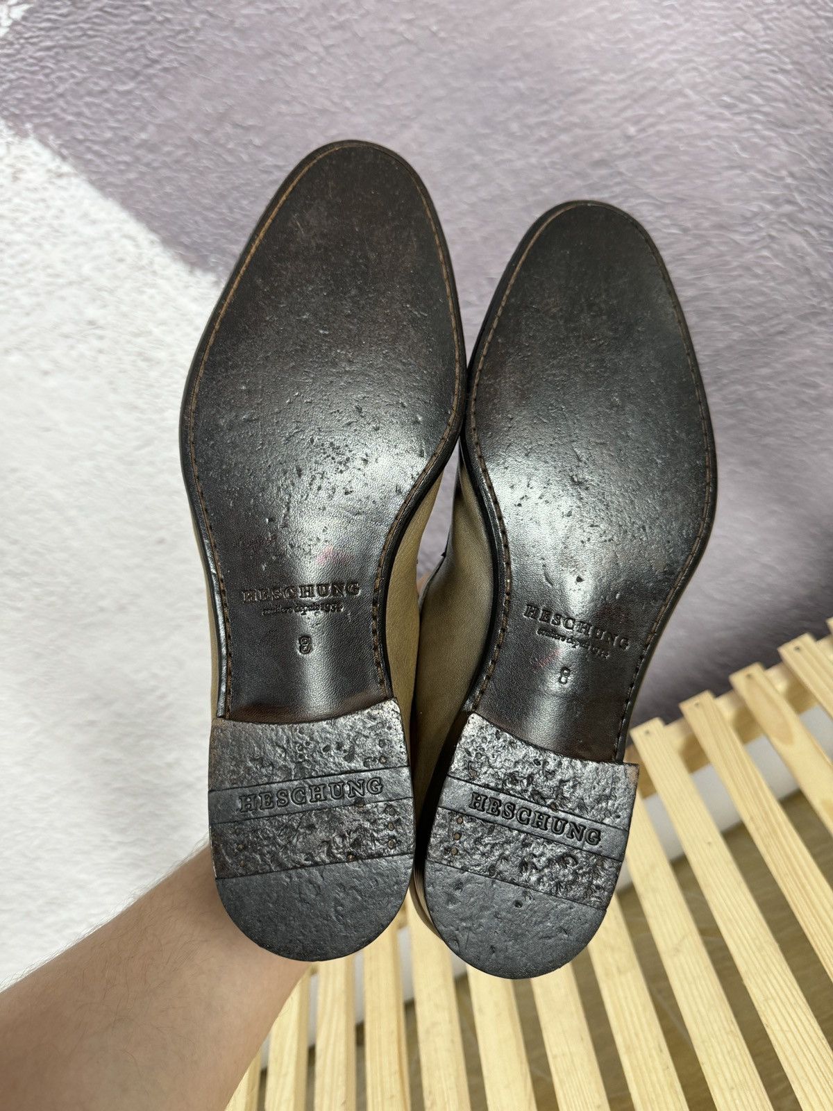 Genuine Leather Heschung light brown classic casual leather loafers Size US 9 / EU 42 - 11 Thumbnail