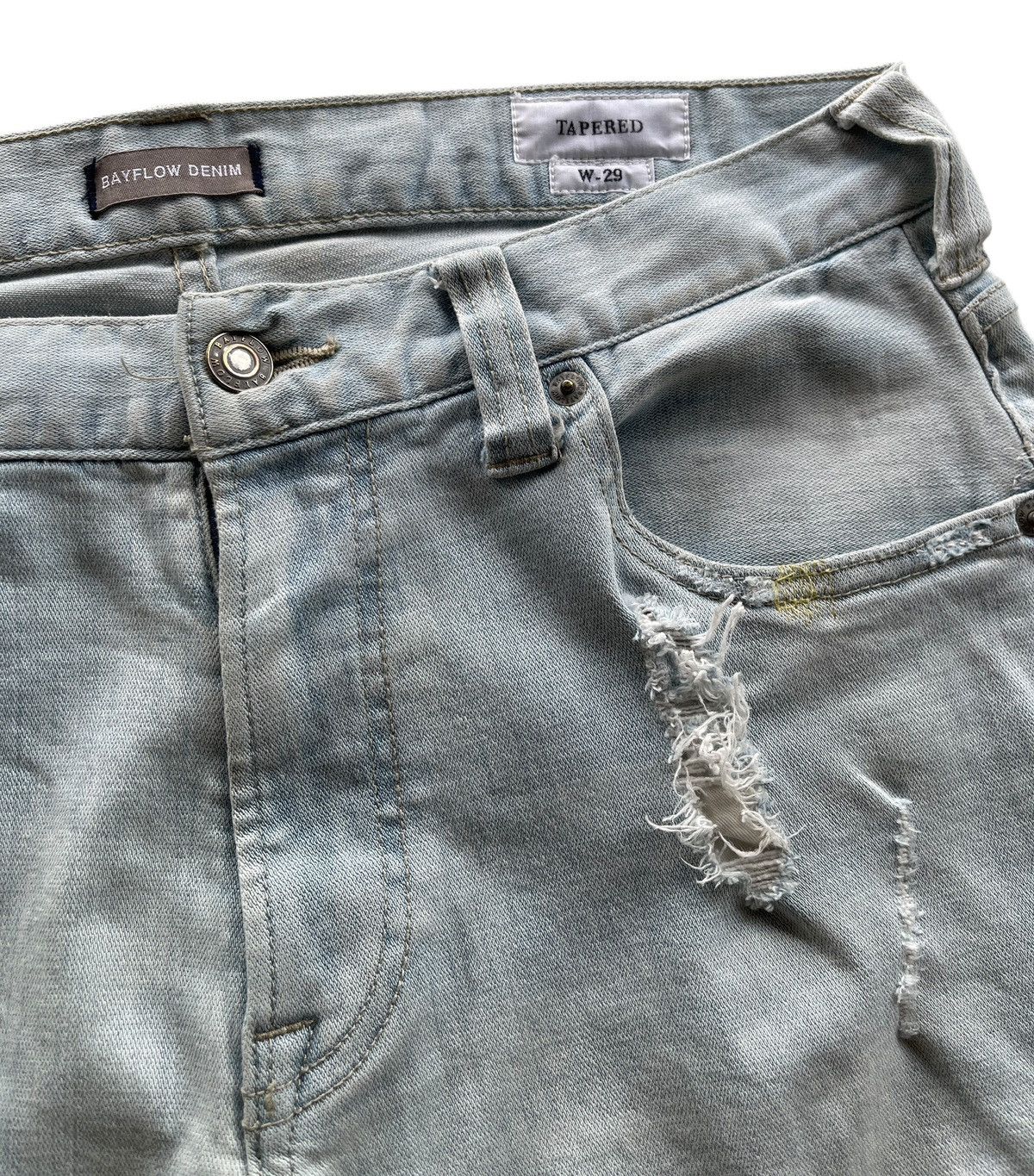 Japanese Brand Ripped Distressed Bayflow Denim Size US 30 / EU 46 - 7 Thumbnail