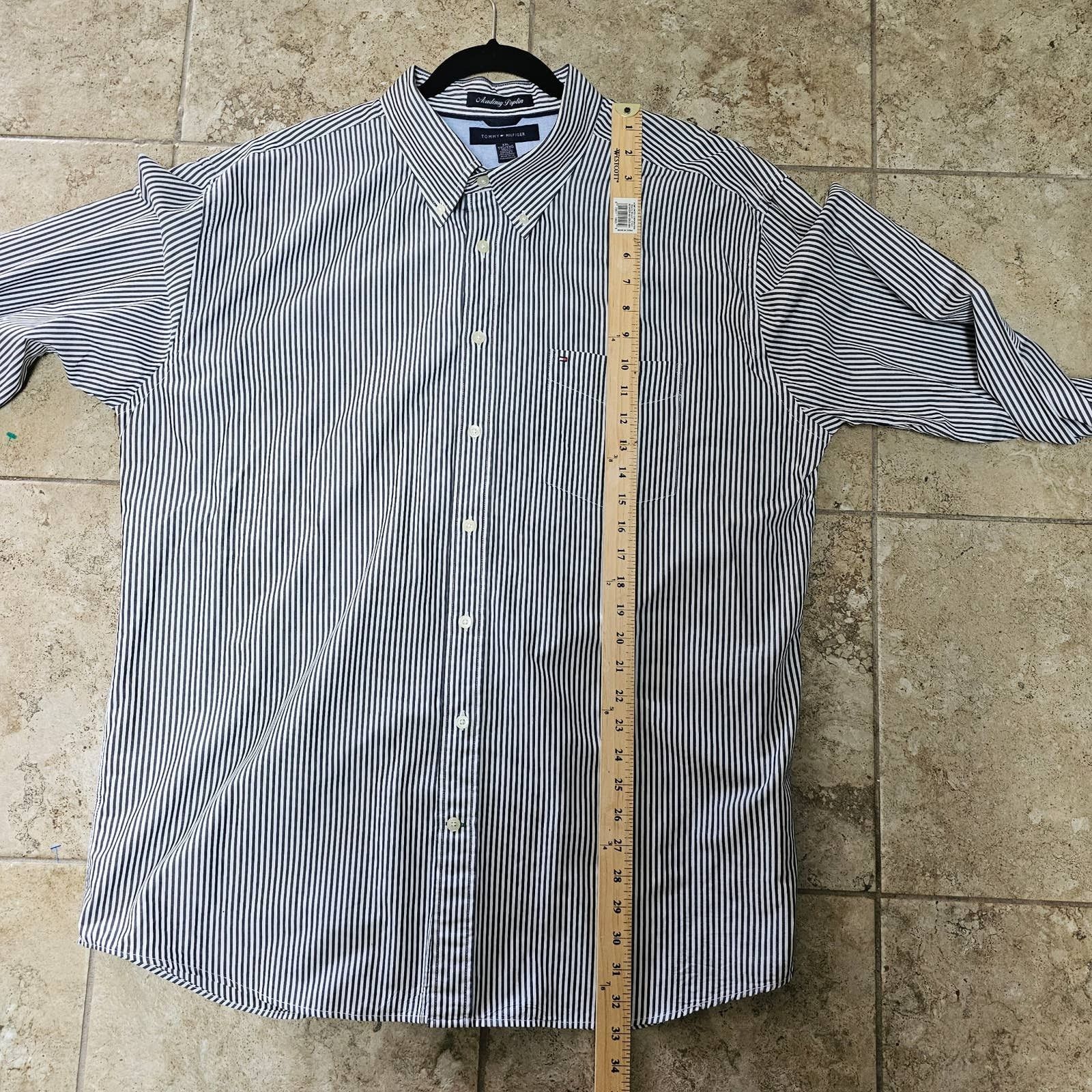 Tommy Hilfiger Tommy Hilfiger Academy Poplin Strip Navy/Whit Shirt XXL/TTG Size US XXL / EU 58 / 5 - 7 Thumbnail