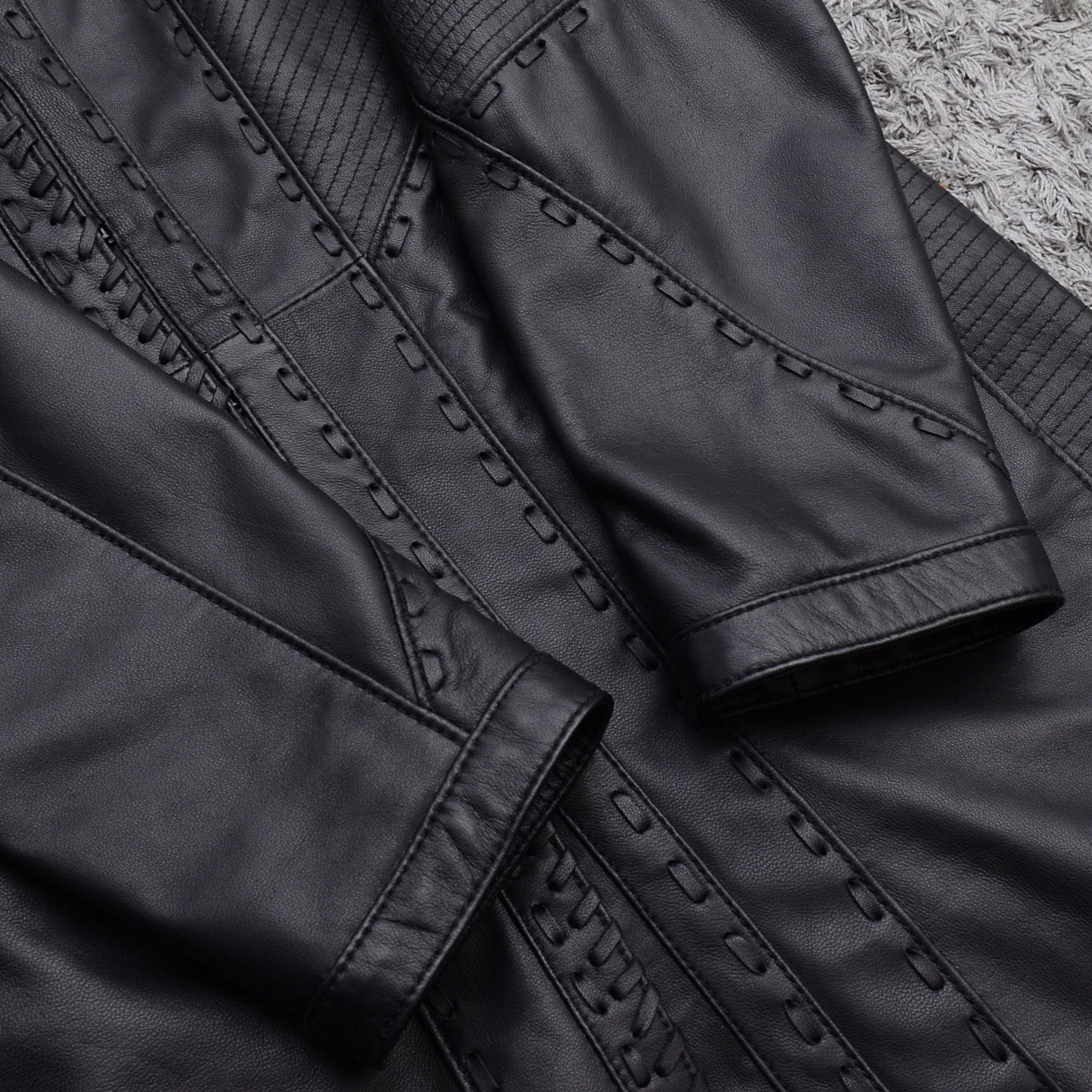 Genuine Leather Marc Cain Black Leather Long Coat Jacket Size N2 Colour 900 Size M / US 6-8 / IT 42-44 - 5 Thumbnail