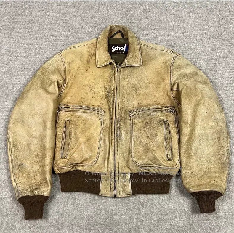 Schott Schott Leather Raider Bomber Jacket Sheepskin Size US S / EU 44-46 / 1 - 1 Thumbnail