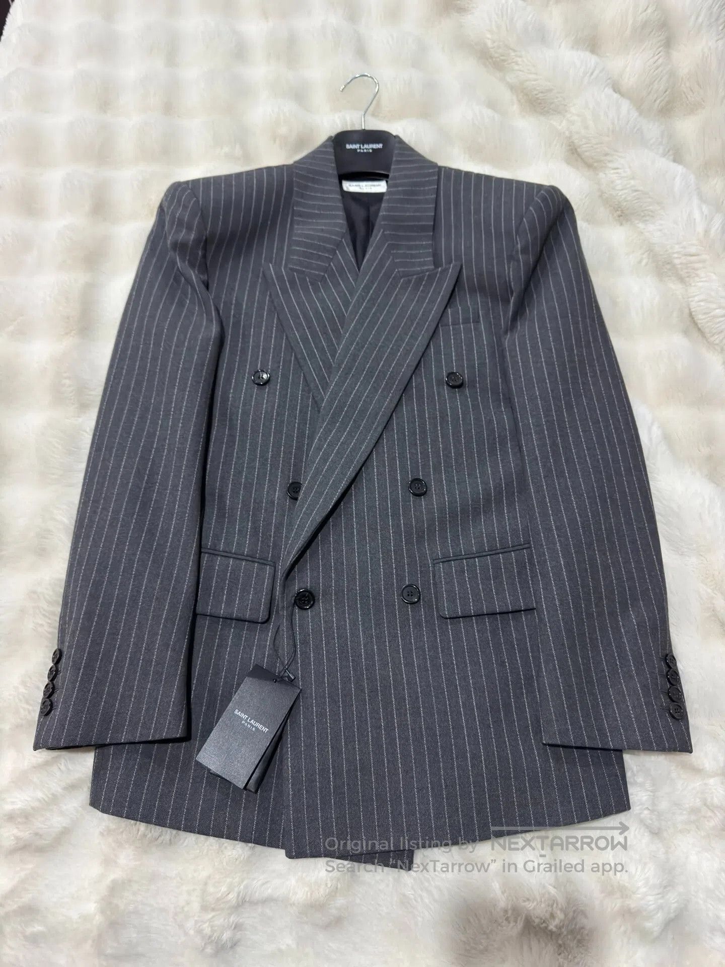 Saint Laurent Paris Saint Laurent Paris Flannel Double-breasted Men's Suit| Size US S / EU 44-46 / 1 - 1 Thumbnail