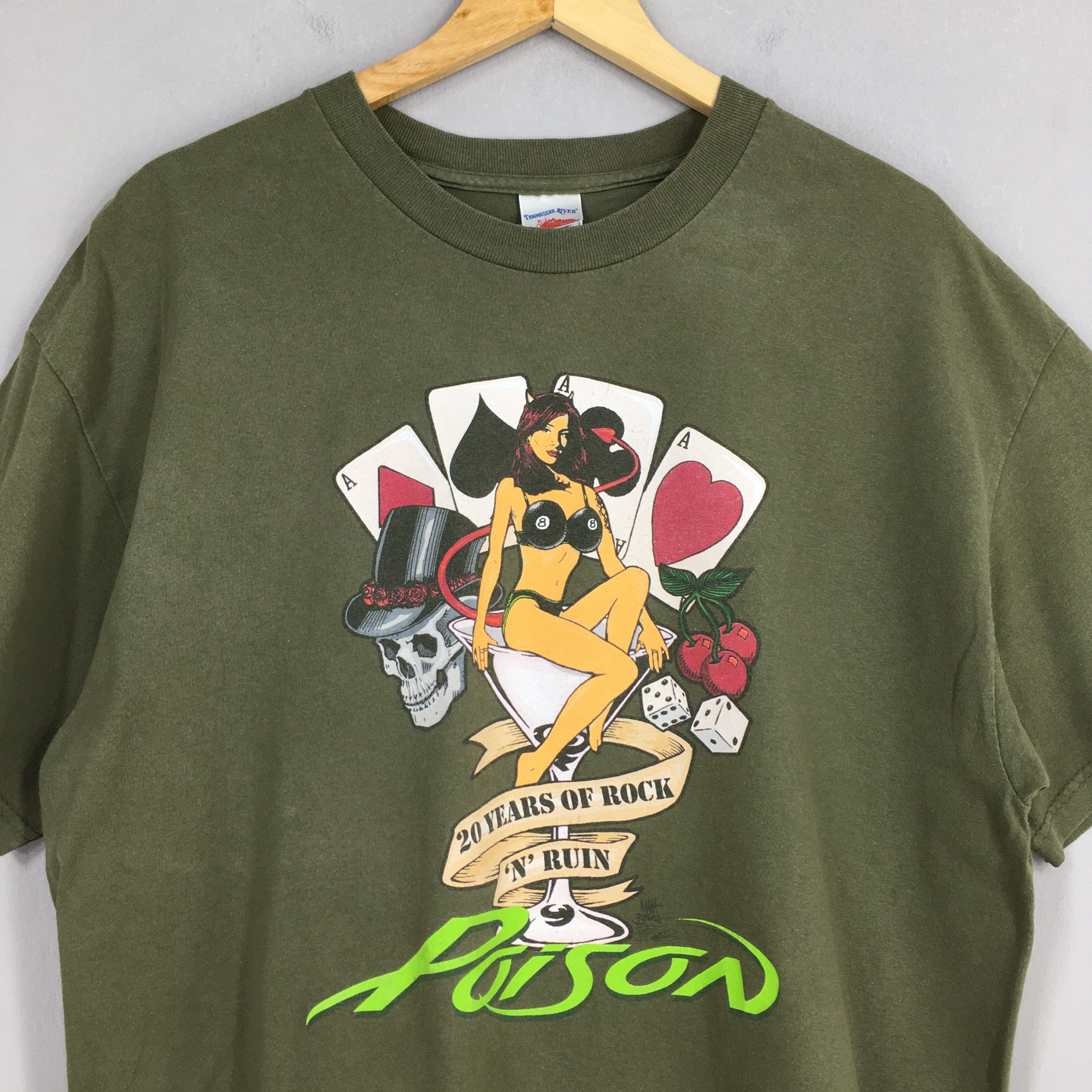 Vintage Poison 20 Years Of Rock N Ruin World Tour Rock T shirt XL Size US XL / EU 56 / 4 - 2 Thumbnail