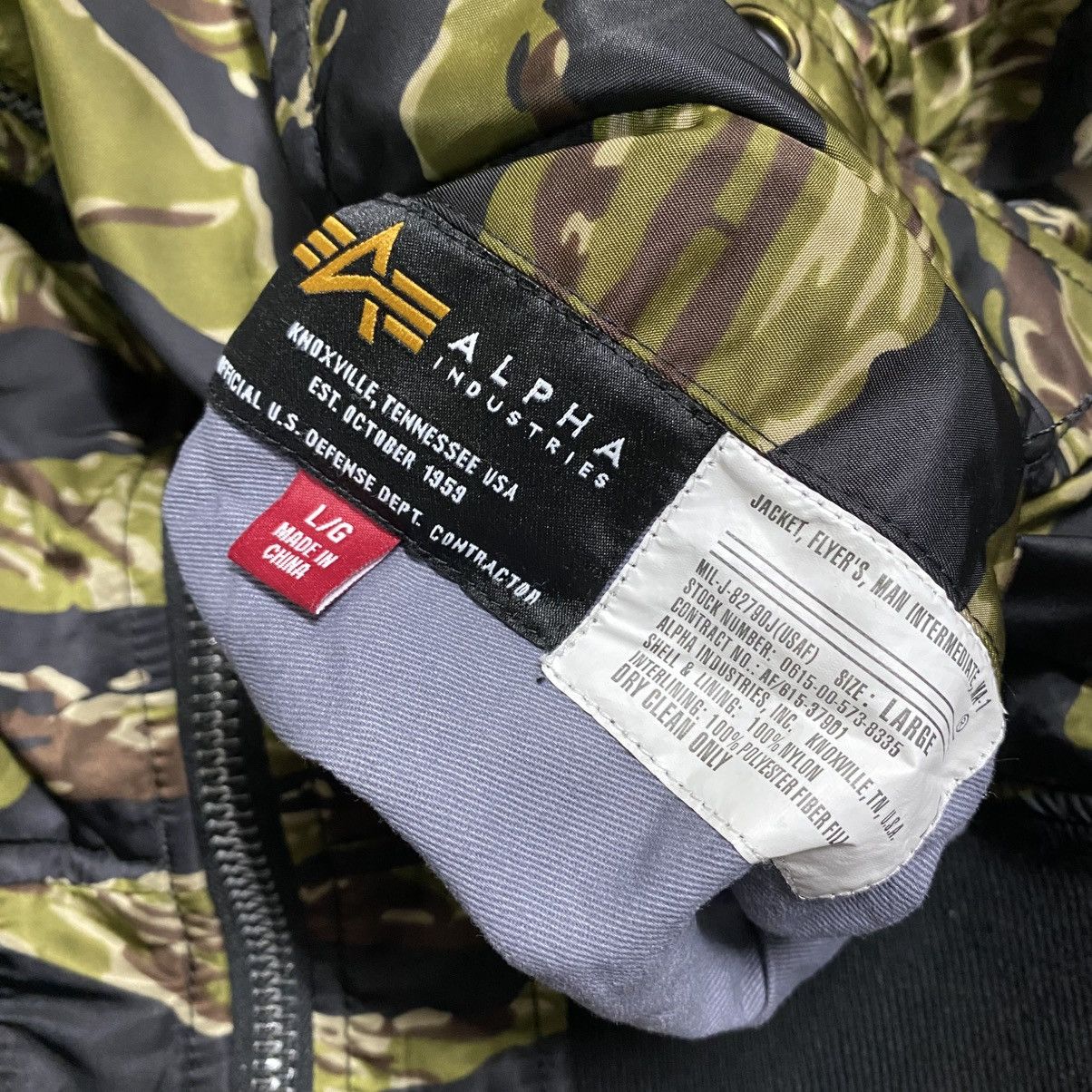 Alpha Industries Tiger Camo MA-1 Bomber Jacket Reversible