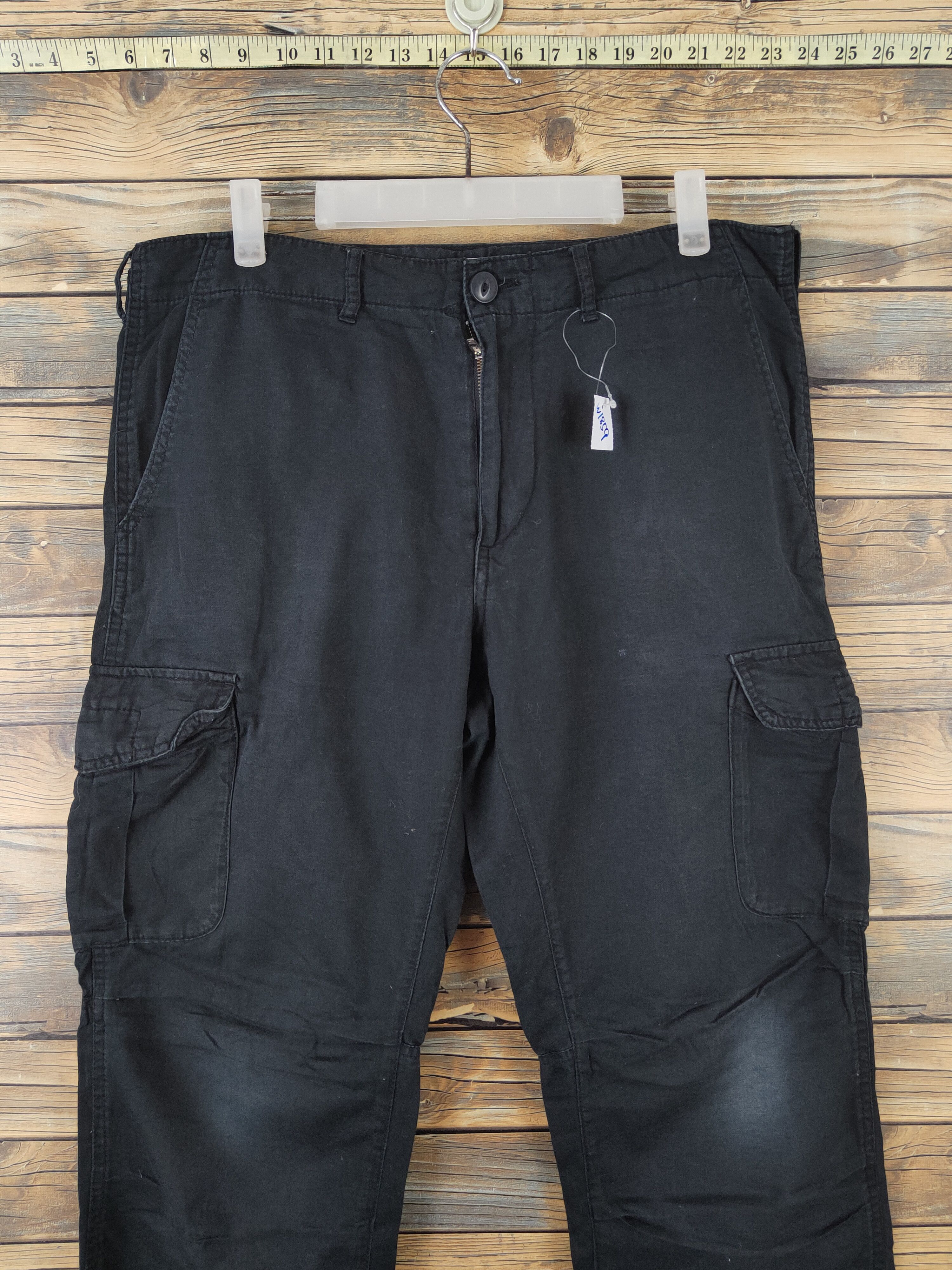 Japanese Brand Back Number Black Multipocket Tactical Cargo Pants #W1859 Size US 33 - 2 Thumbnail