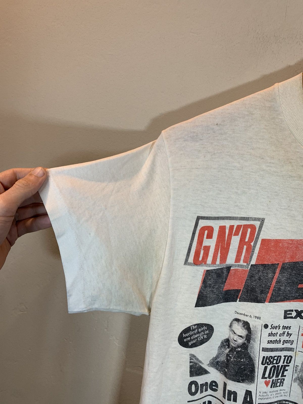 Band Tees × Guns N' Roses × Vintage RARE* Vintage 80’s Guns ‘N Roses Lies Tour Banned Band Shirt Size US L / EU 52-54 / 3 - 7 Thumbnail