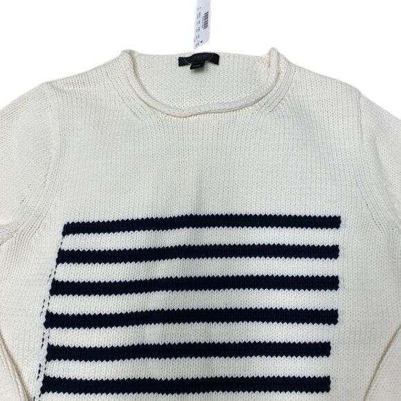J.Crew J.Crew 1988 Navy Striped Rollneck Sweater Ivory/Navy Stripe Size S / US 4 / IT 40 - 4 Thumbnail