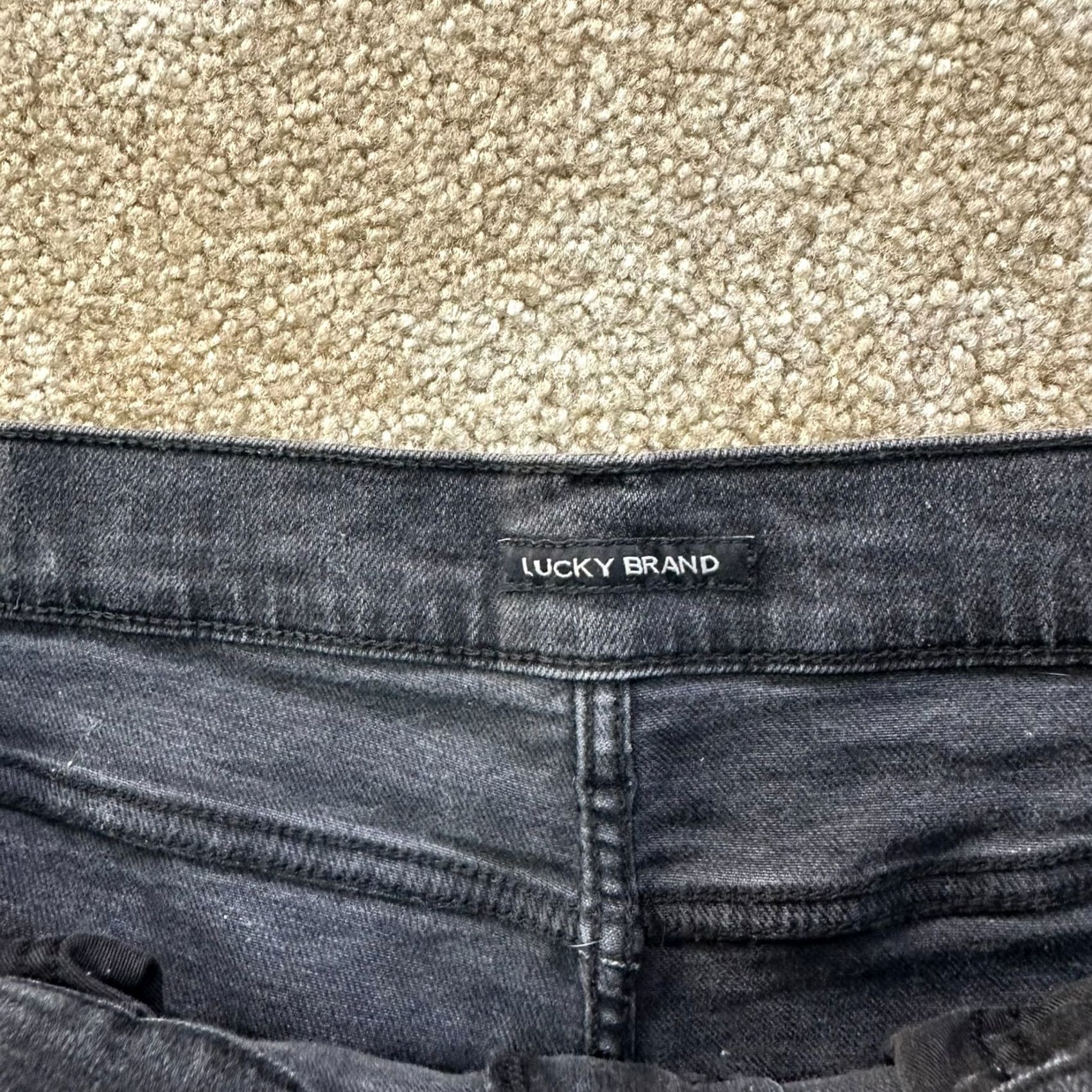 Lucky Brand Lucky Brand 412 Jeans Slim Straight Men 38x32 Black Denim Stretch Mid Rise 5-Pocket Belt Loops Image Size US 38 / EU 54 - 3 Thumbnail