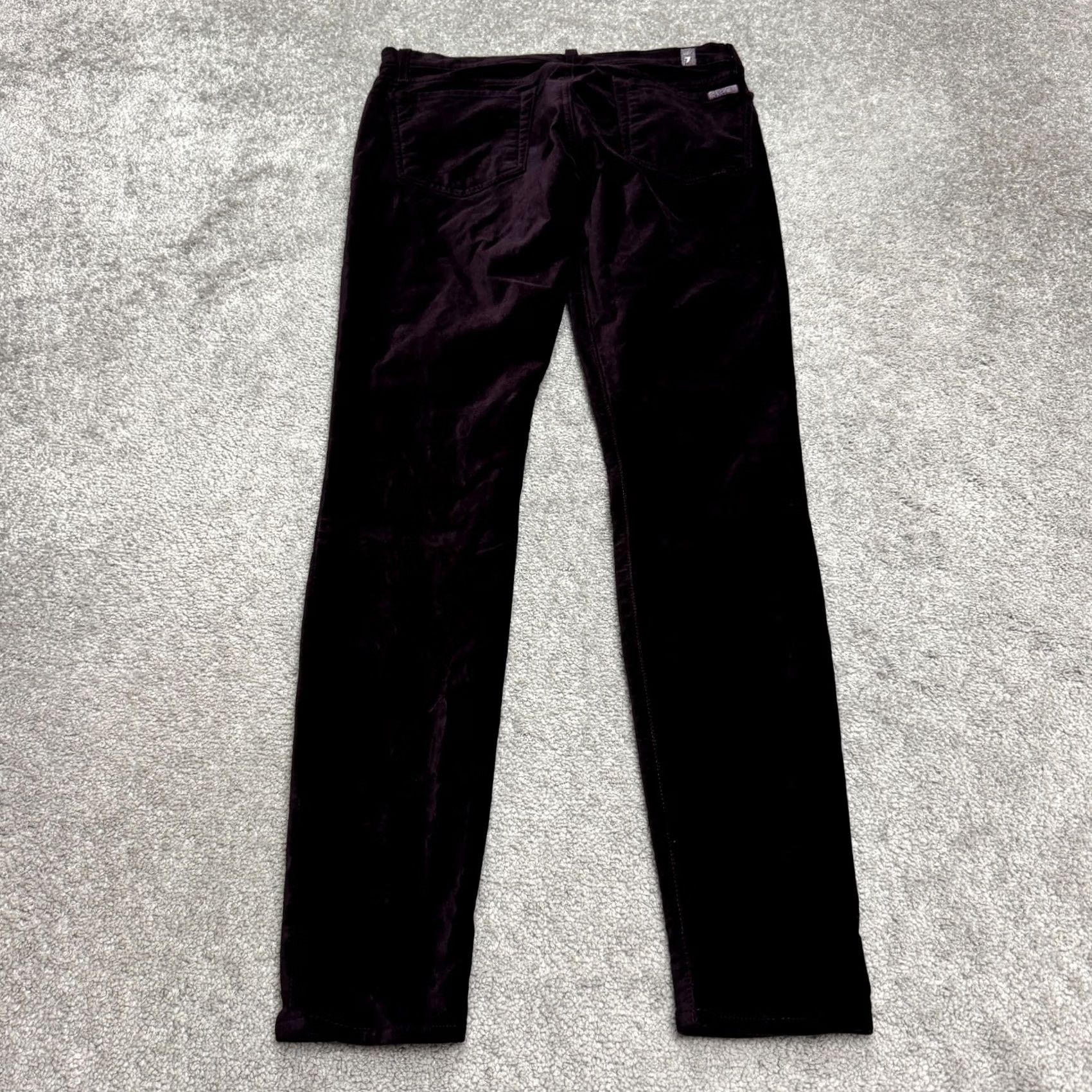 7 For All Mankind 7 For All Mankind Skinny Pants Women 29 Purple Mid Rise Velvet Stretch 30x30 Size 29" - 2 Thumbnail