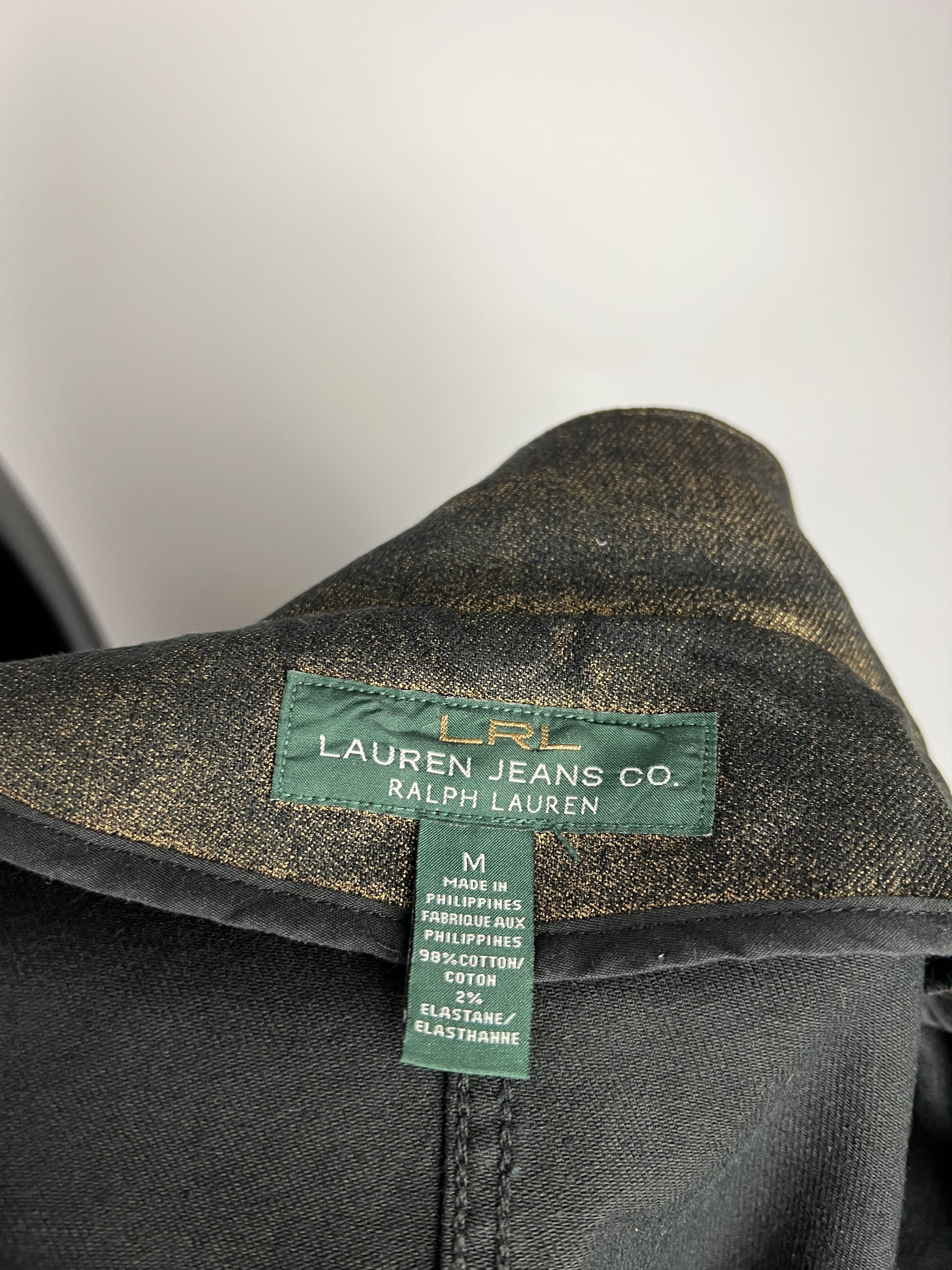 Ralph Lauren Ralph Lauren Women's Black Gold Denim Biker Jacket Size M Size M / US 6-8 / IT 42-44 - 11 Thumbnail