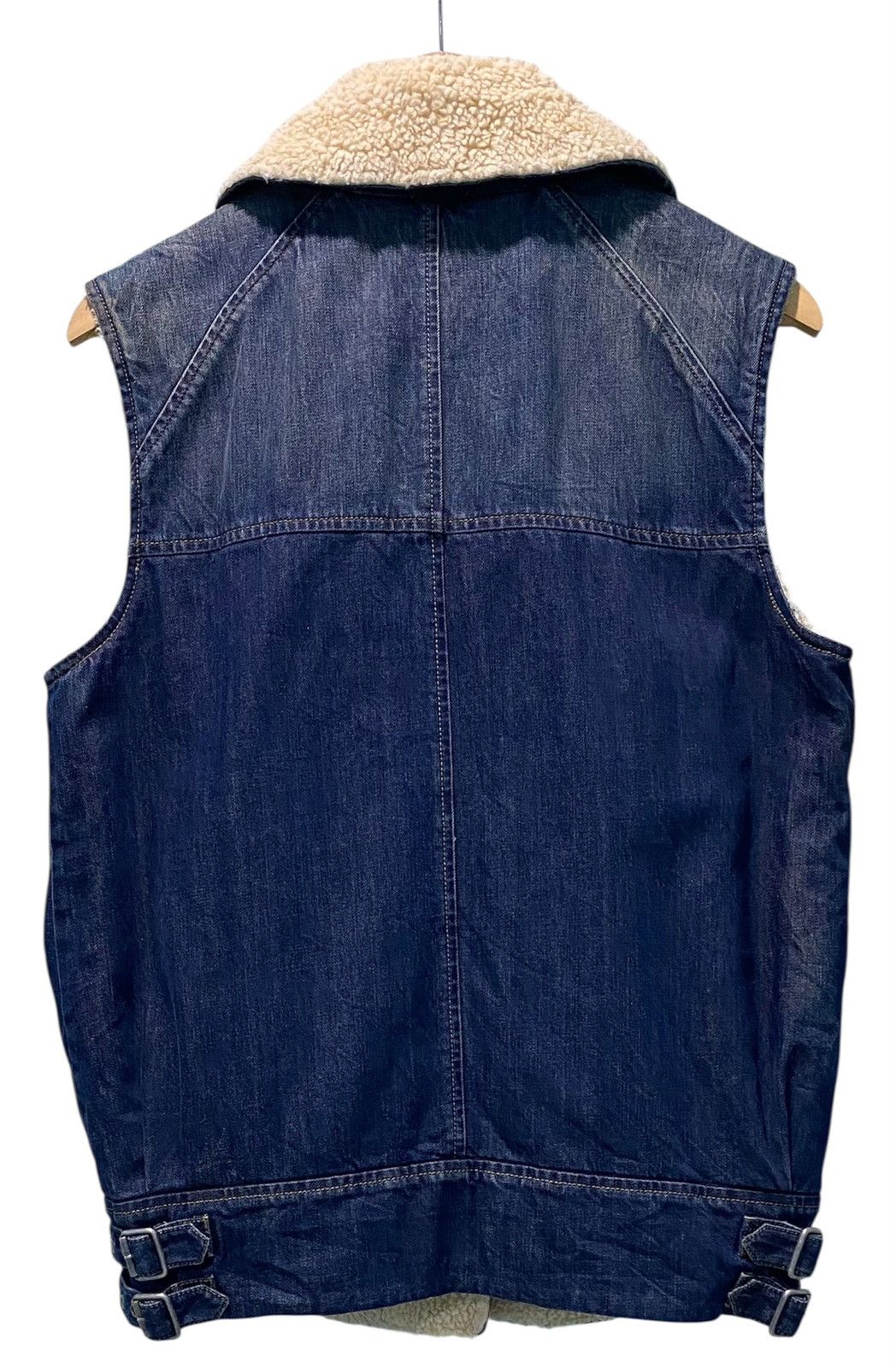 Diesel Diesel Denim Vest Jacket Sherpa Lining Sleeveless Zip Front Size US S / EU 44-46 / 1 - 2 Thumbnail