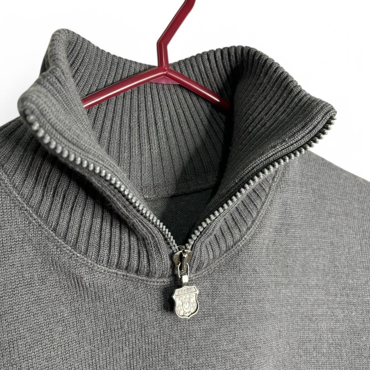 Vintage Vintage Y2K Grey Embroidered Mockneck Quarter Zip Sweater Size S / US 4 / IT 40 - 5 Thumbnail