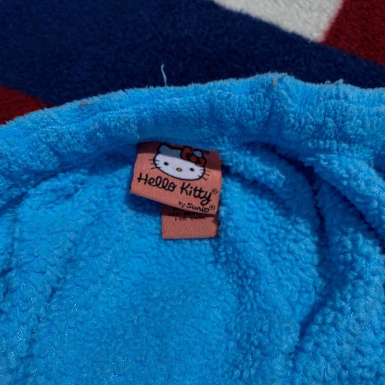 Vintage Sanrio 2000s Hello Kitty fleece plush bathrobe sky blue bow Size ONE SIZE - 3 Thumbnail