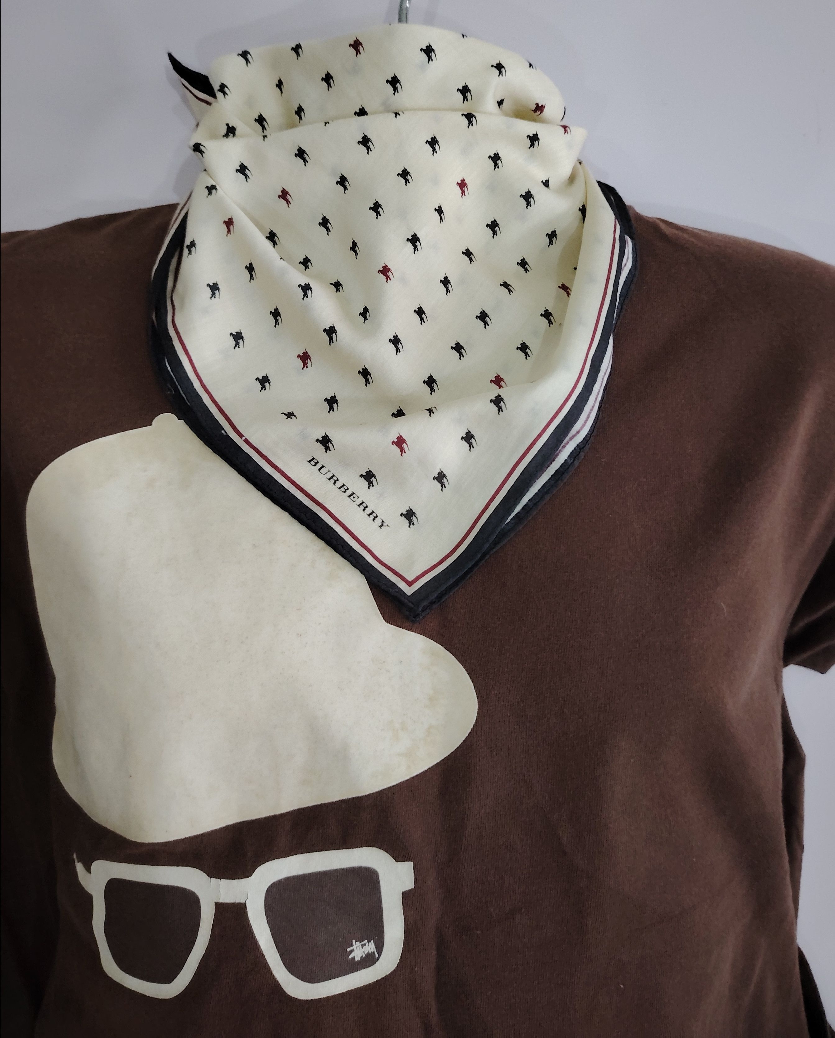 Burberry × Vintage Combo Burberry Scarf Handkerchief Neckerchief Bandana Size ONE SIZE - 4 Thumbnail