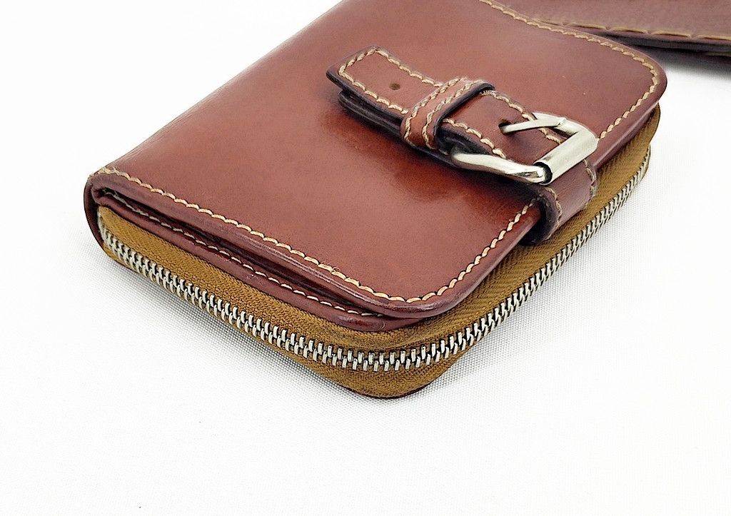 Chloe CHLOE brown leather bi fold wallet large zipper pull Size ONE SIZE - 11 Thumbnail