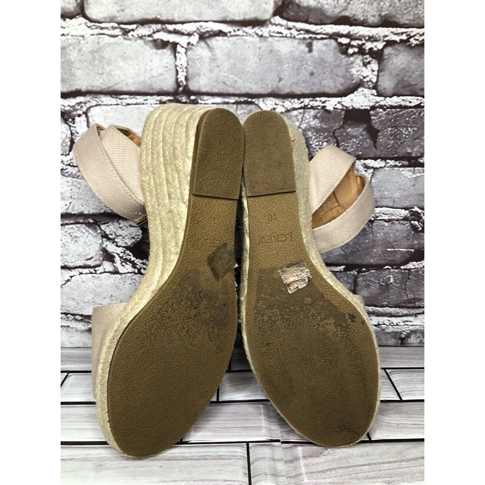 J.Crew J Crew Khaki Beige Fabric Buckle Ankle Strap Espadrilles San Size US 10 / IT 40 - 8 Thumbnail
