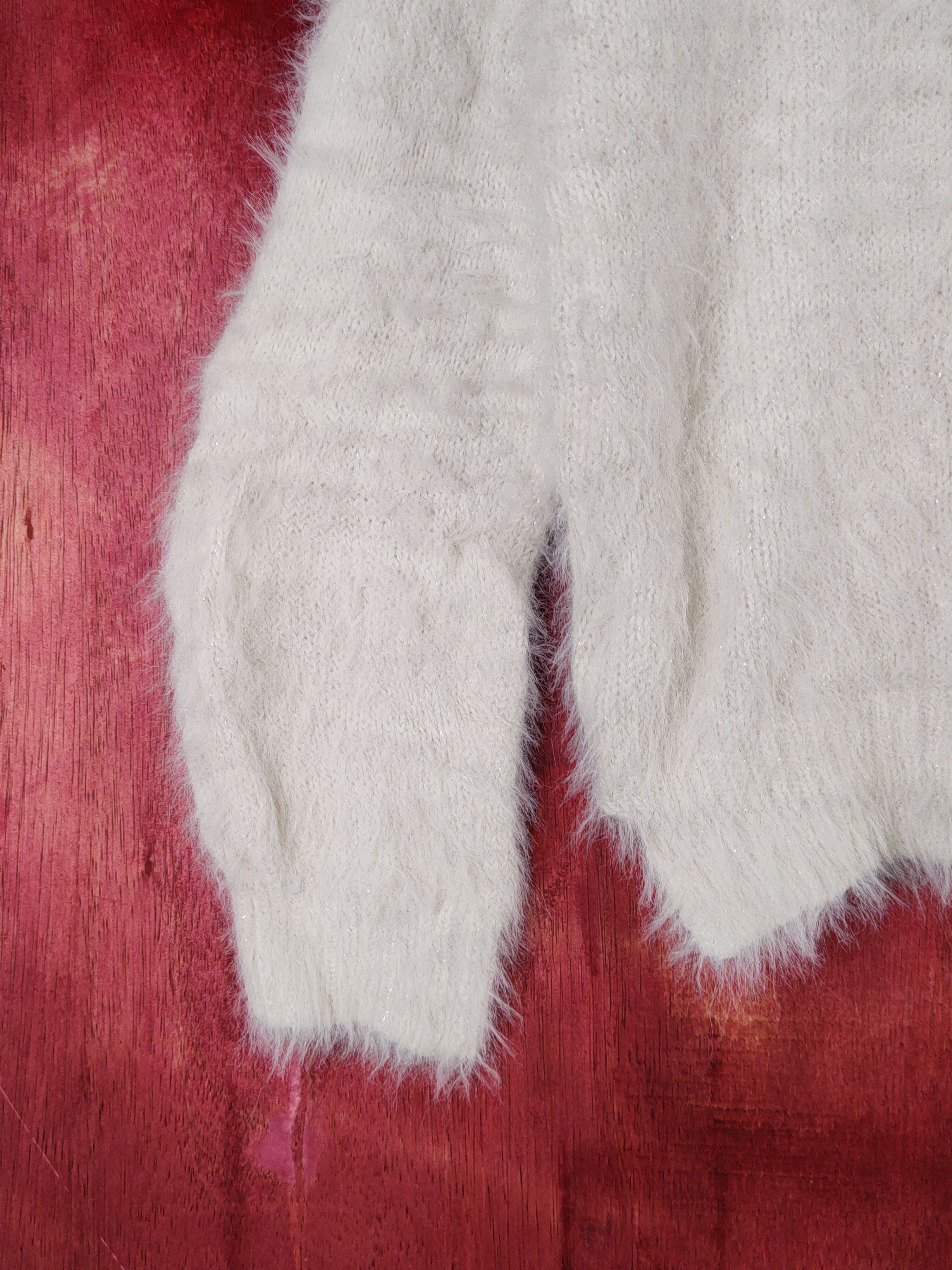 Homespun Knitwear × Japanese Brand May Pretty White Shag Shaggy Fur Mohair Knitwear #S1963 Size XS / US 0-2 / IT 36-38 - 4 Thumbnail