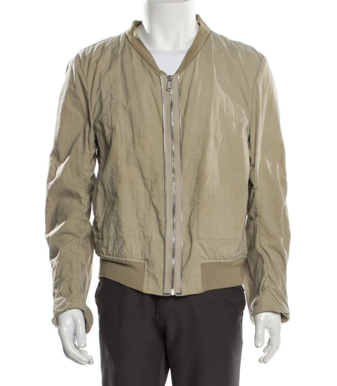 Yves Saint Laurent YSL Saint Laurent Vintage Logo Bomber Jacket in Beige 50 Size US M / EU 48-50 / 2 - 2 Thumbnail