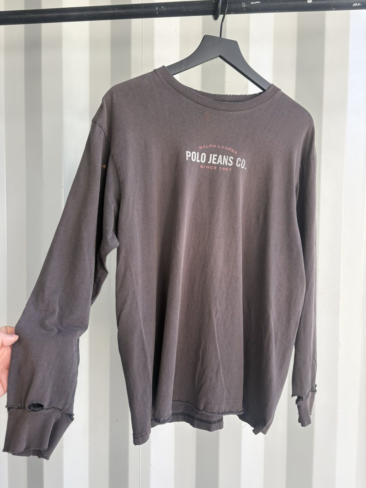 Polo Ralph Lauren Thrashed Polo Distressed Sun Faded Shirt Grunge Band Size US L / EU 52-54 / 3 - 1 Thumbnail