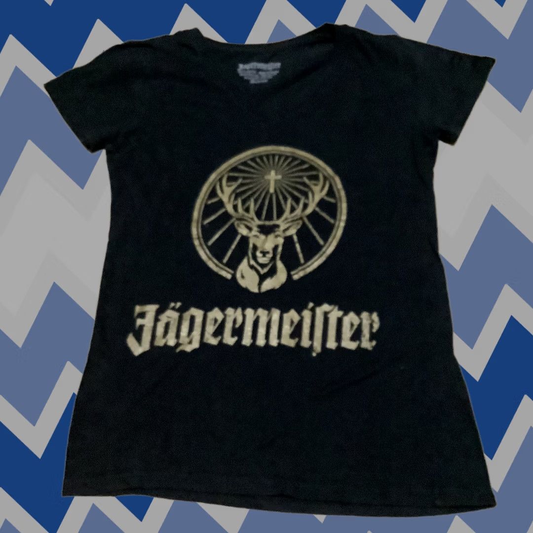 Vintage Jagermeister Shirt Women M V-Neck Black Short Sleeve Basic Booze Liquor Drink Deer 90s Jagermeister Women’s M Size M / US 6-8 / IT 42-44 - 1 Thumbnail