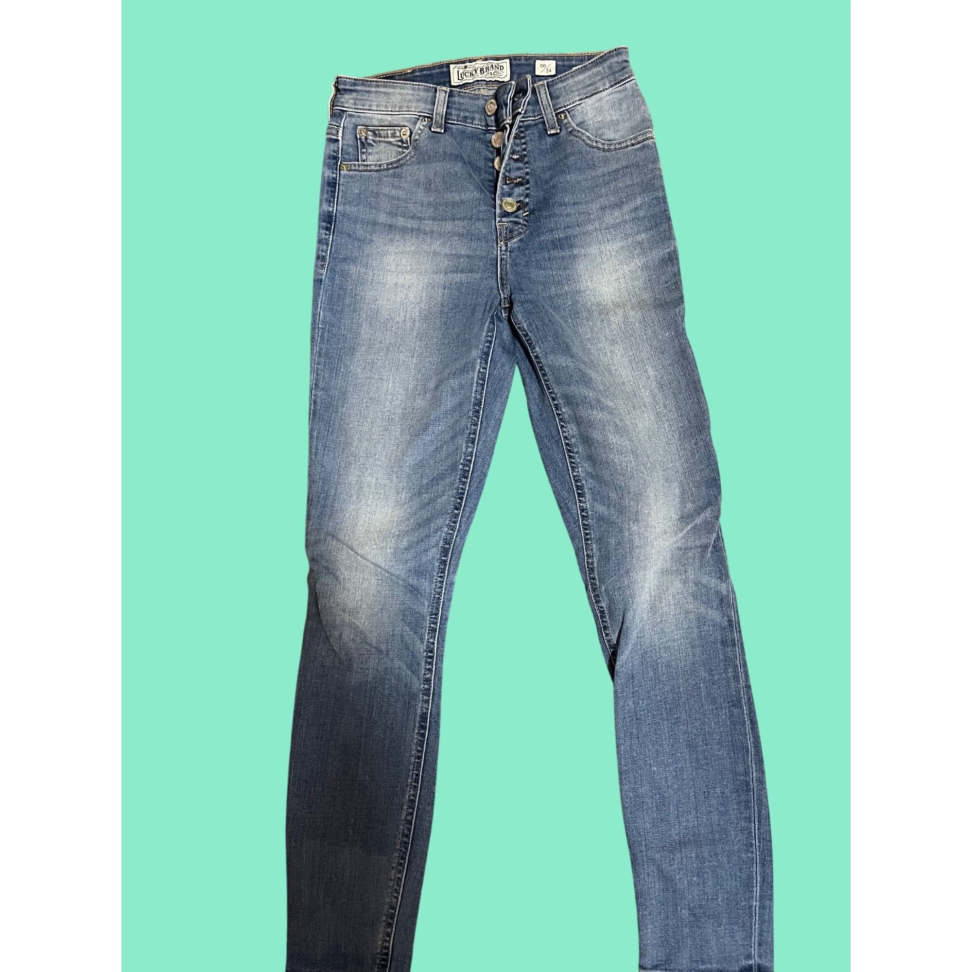 Lucky Brand Lucky Brand Womens Bridgette Crop Button Fly Skinny Jeans Si Size 24" / US 00 / IT 34 - 1 Thumbnail