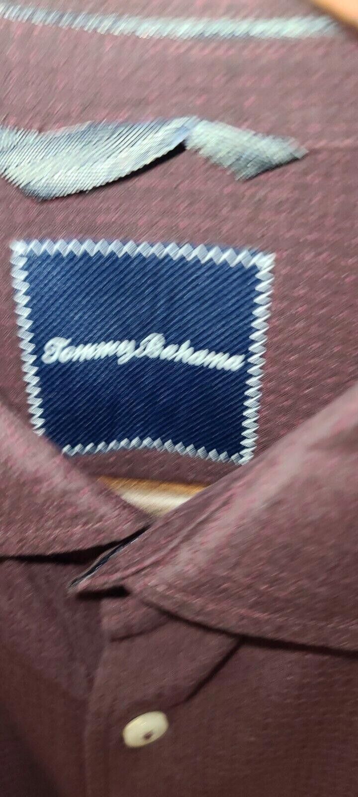 Tommy Bahama Tommy Bahama Shirt Mens Large Maroon Button Up Silk Wool Size US L / EU 52-54 / 3 - 4 Thumbnail