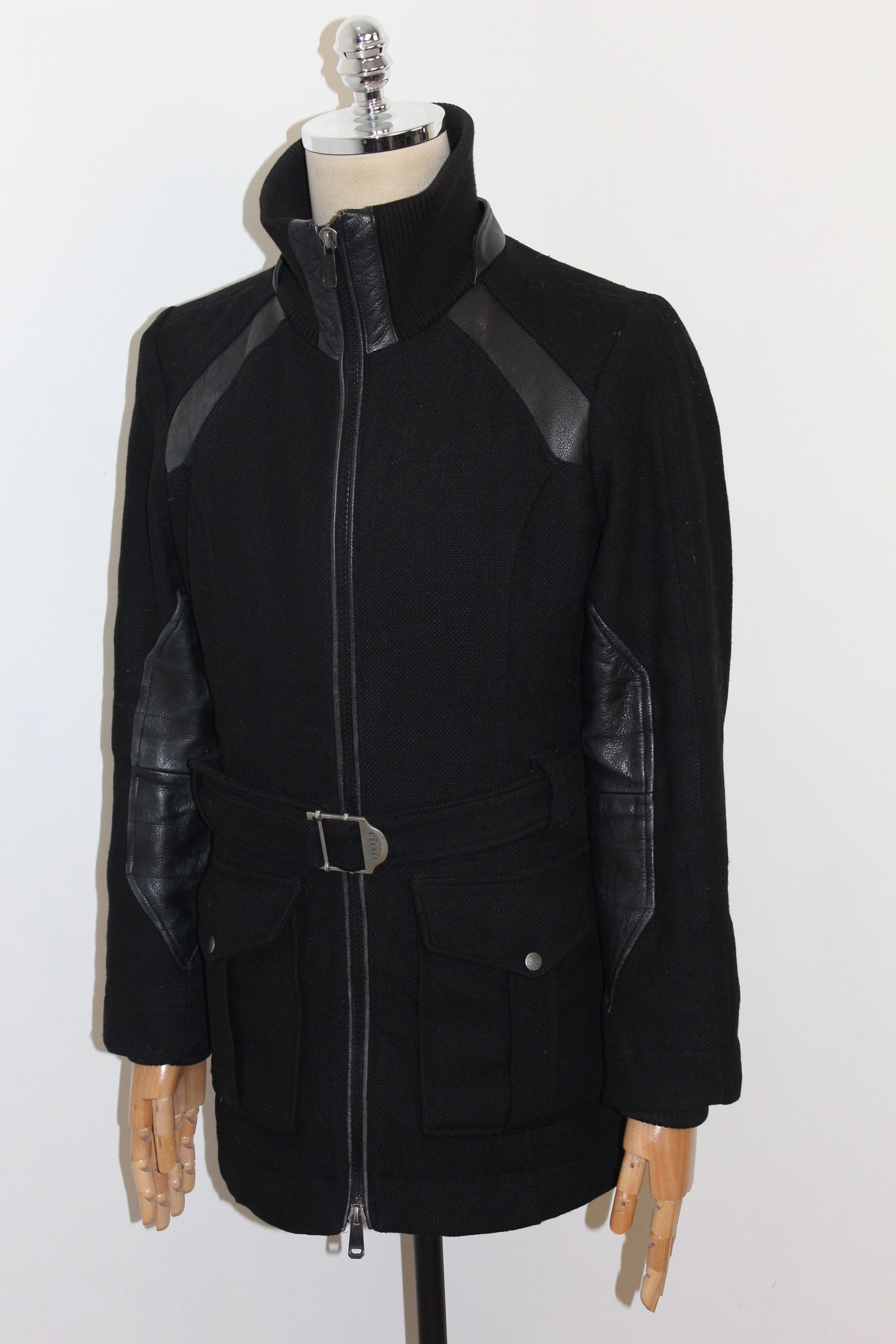 Diesel Unisex DIESEL Designer Black Belted Coat Jacket Size M Size US S / EU 44-46 / 1 - 3 Thumbnail