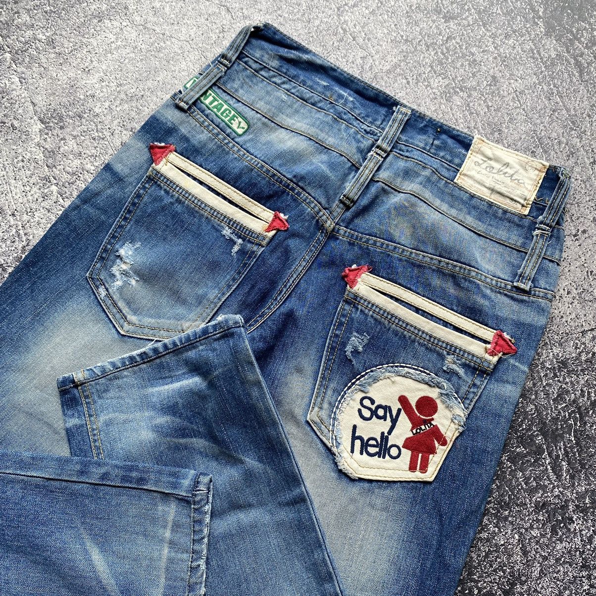 Japanese Brand YOSHIMOTO NARA x LOLITA Vintage Distressed Denim Jeans Size US 31 - 5 Thumbnail