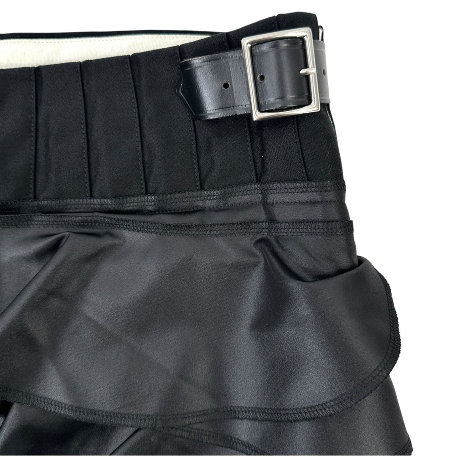 Comme des Garcons RARE FW 2010 Black Wrap Front Belted Layered Mini Skirt Size 33" - 5 Thumbnail