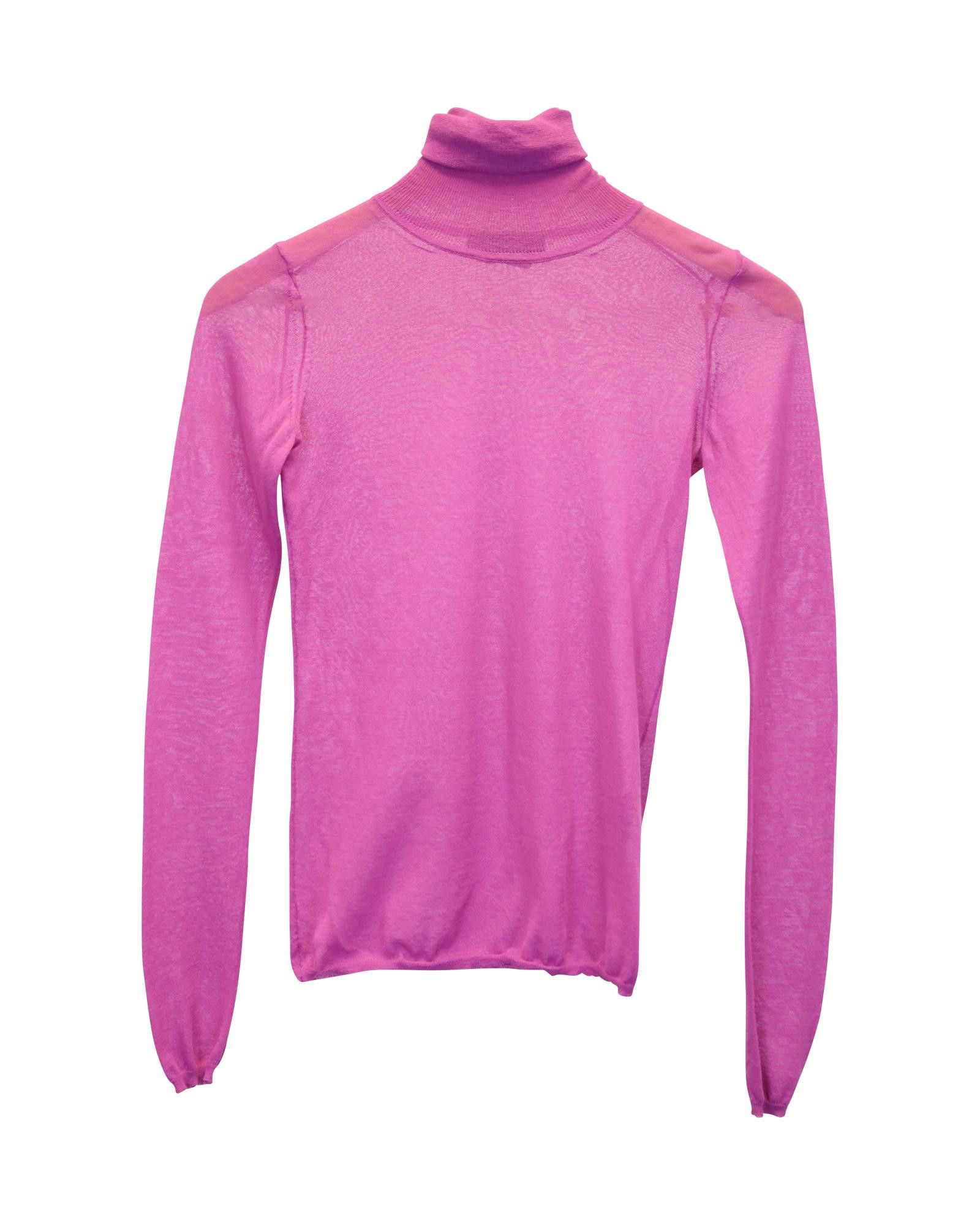 image of Isabel Marant Soft Cotton Turtleneck Top With Long Sleeves in Pink, Women's (Size XS)