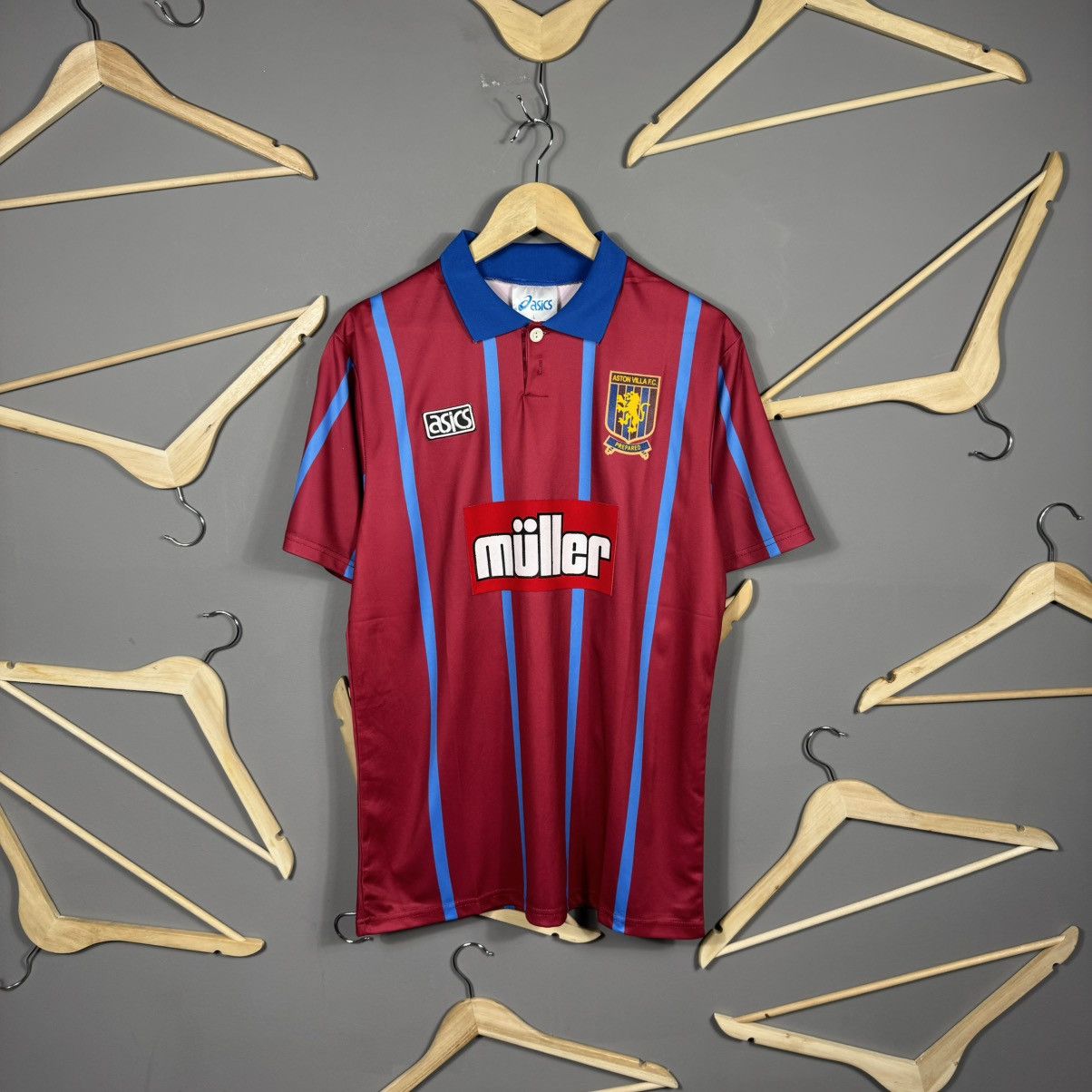 Vintage Aston Villa 90s Muller Blokcore Soccer Jersey Size US L / EU 52-54 / 3 - 1 Thumbnail