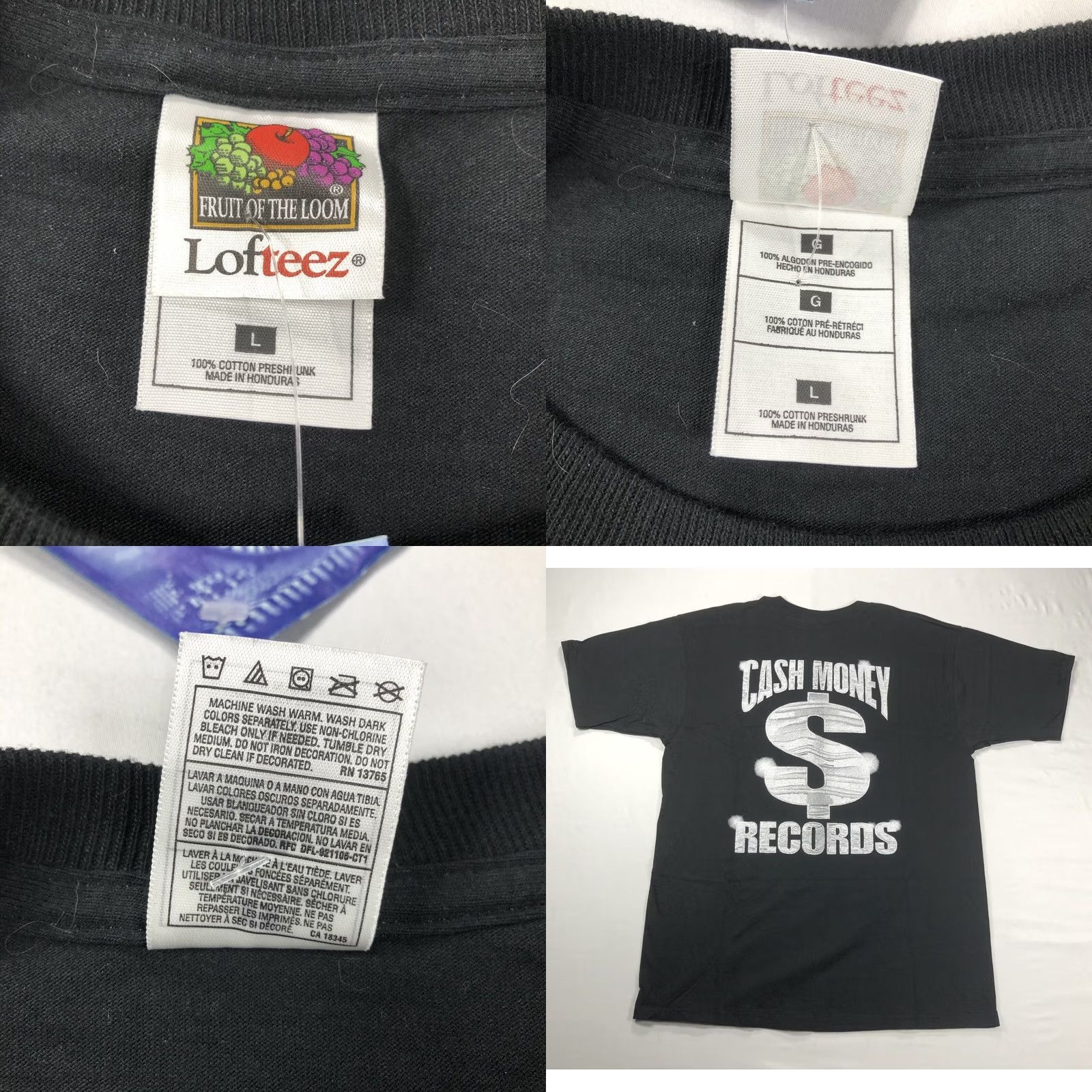 Fruit Of The Loom VINTAGE Nike Shirt Mens 1990s T-Shirt Hip Hop Black Lil Wayne The Tha Block Is Hot Cash Money Graphic Tee Size US L / EU 52-54 / 3 - 9 Thumbnail
