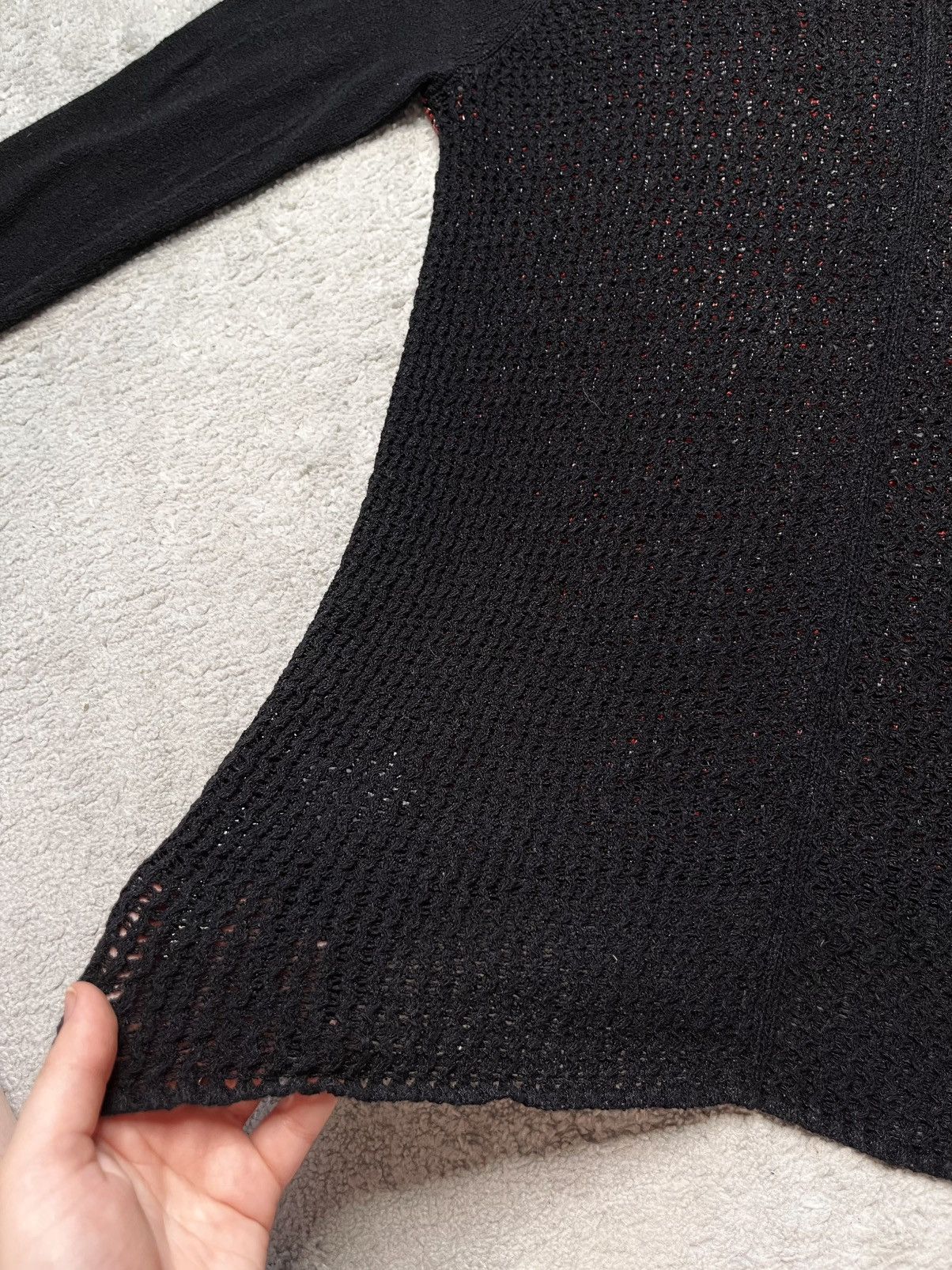 Helmut Lang Vintage Red Black sweater thin, transparent Helmut Lang Size M / US 6-8 / IT 42-44 - 8 Thumbnail