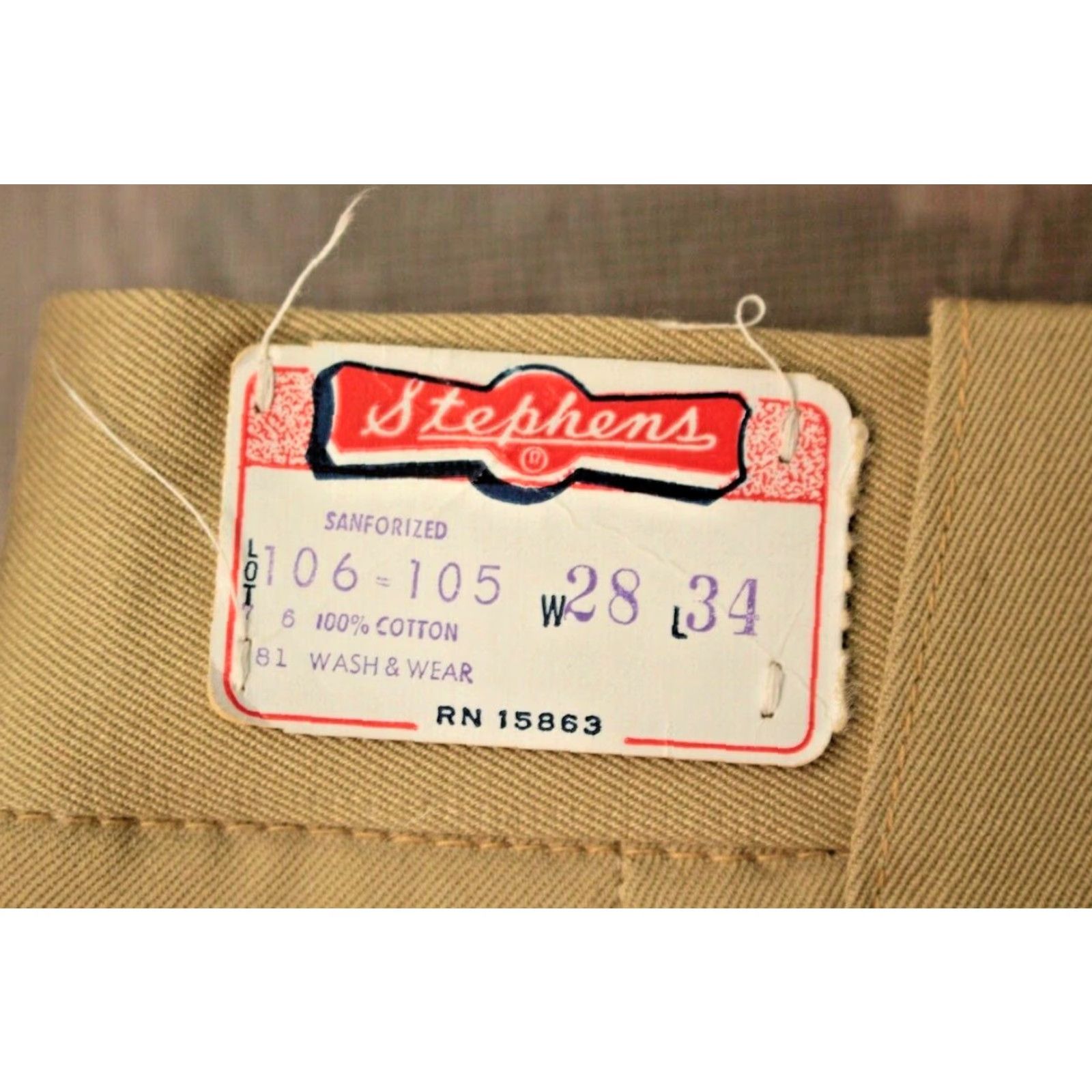 Vintage VINTAGE Mens Stephens Western Slacks 28x34 Dark Khaki 1960s Flare Leg Cotton Size US 28 / EU 44 - 5 Thumbnail