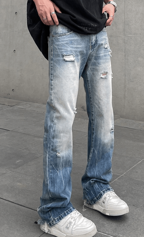 High Street Vintage Style Distress Jeans
