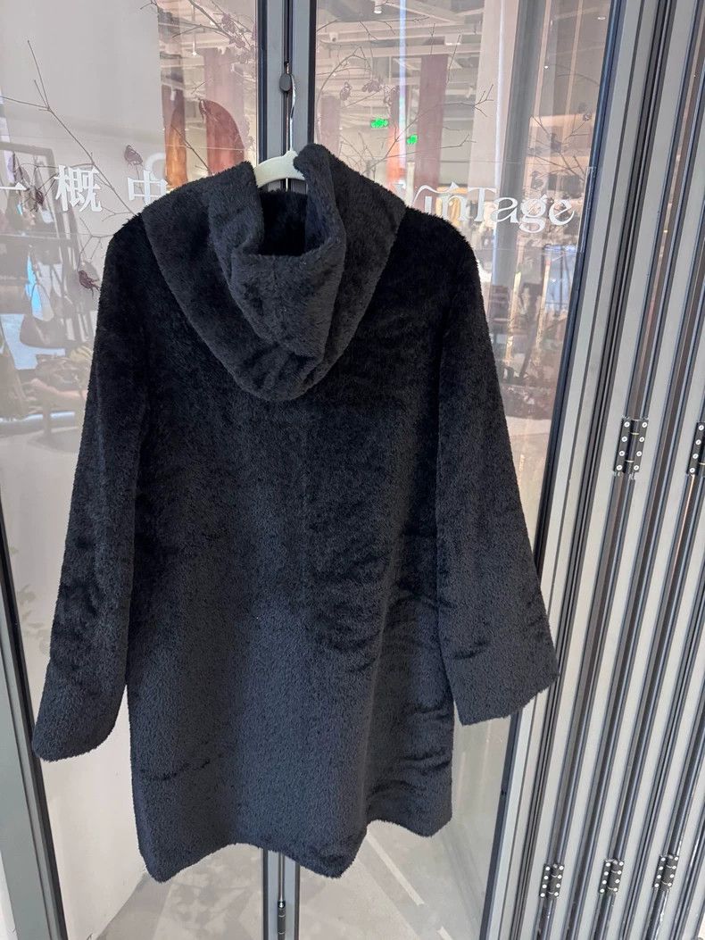 Max Mara Max Mara Black hooded coat Size L / US 10 / IT 46 - 2 Thumbnail