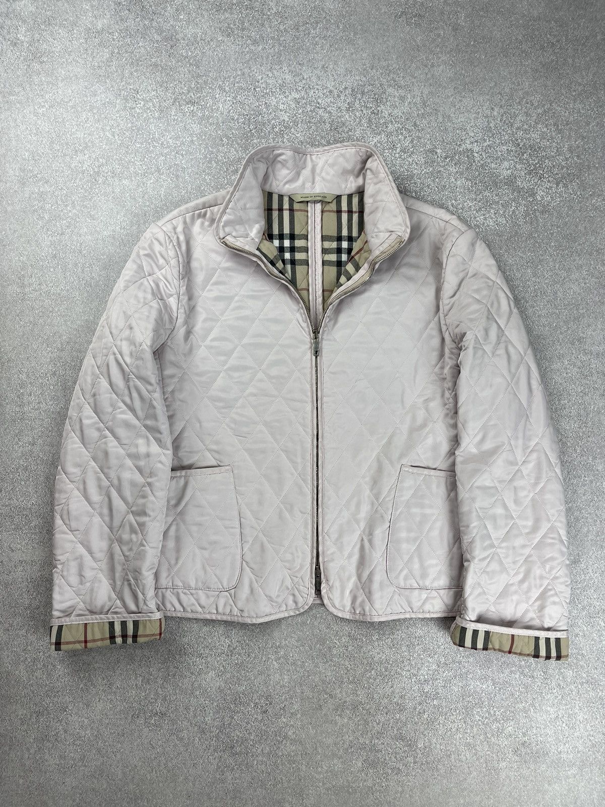 Burberry Vintage Burberry Quilted Zip Jacket Women’s Light Pink Size L / US 10 / IT 46 - 1 Thumbnail