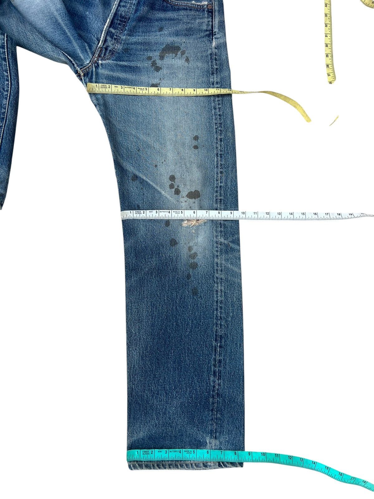 Levi's Vintage Clothing VTG 2002 Levi’s LVC Distress Denim Selvedge Jeans Trashed Size US 32 / EU 48 - 5 Thumbnail