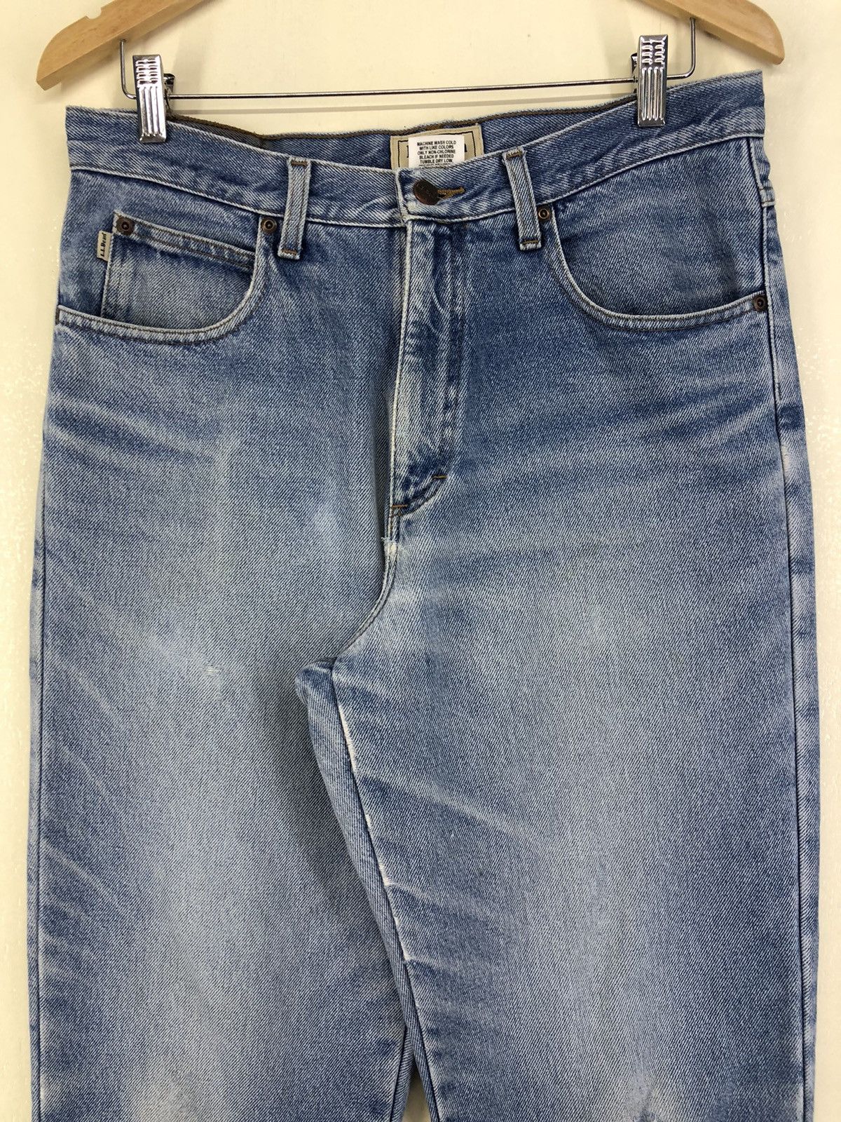 L.L. Bean Vintage L.L. Bean Lined Distressed Faded Blue Jeans Size US 31 - 3 Thumbnail