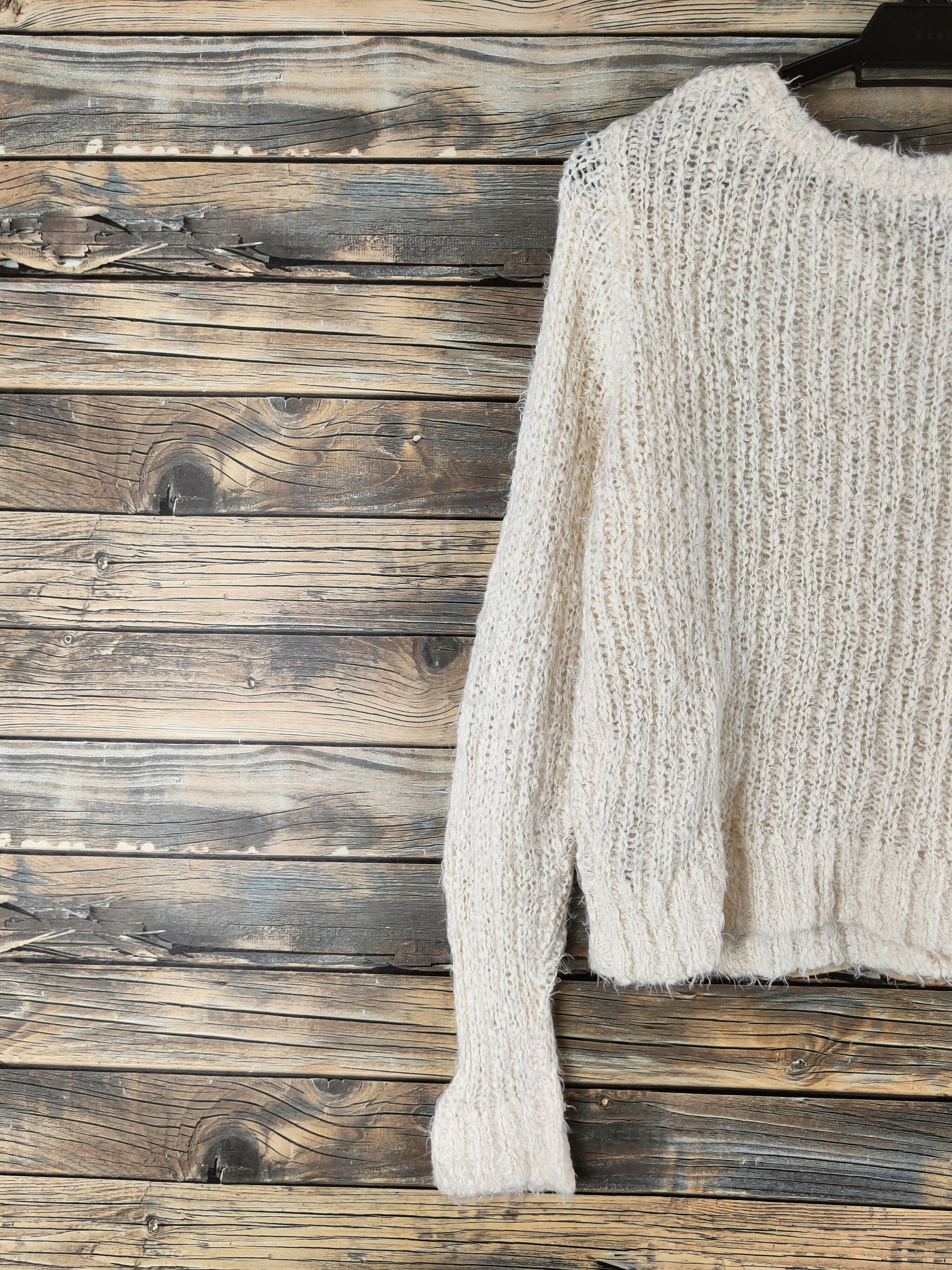 Japanese Brand DL Vis Cream Fur Mohair Knitwear #46-539 Size S / US 4 / IT 40 - 8 Thumbnail