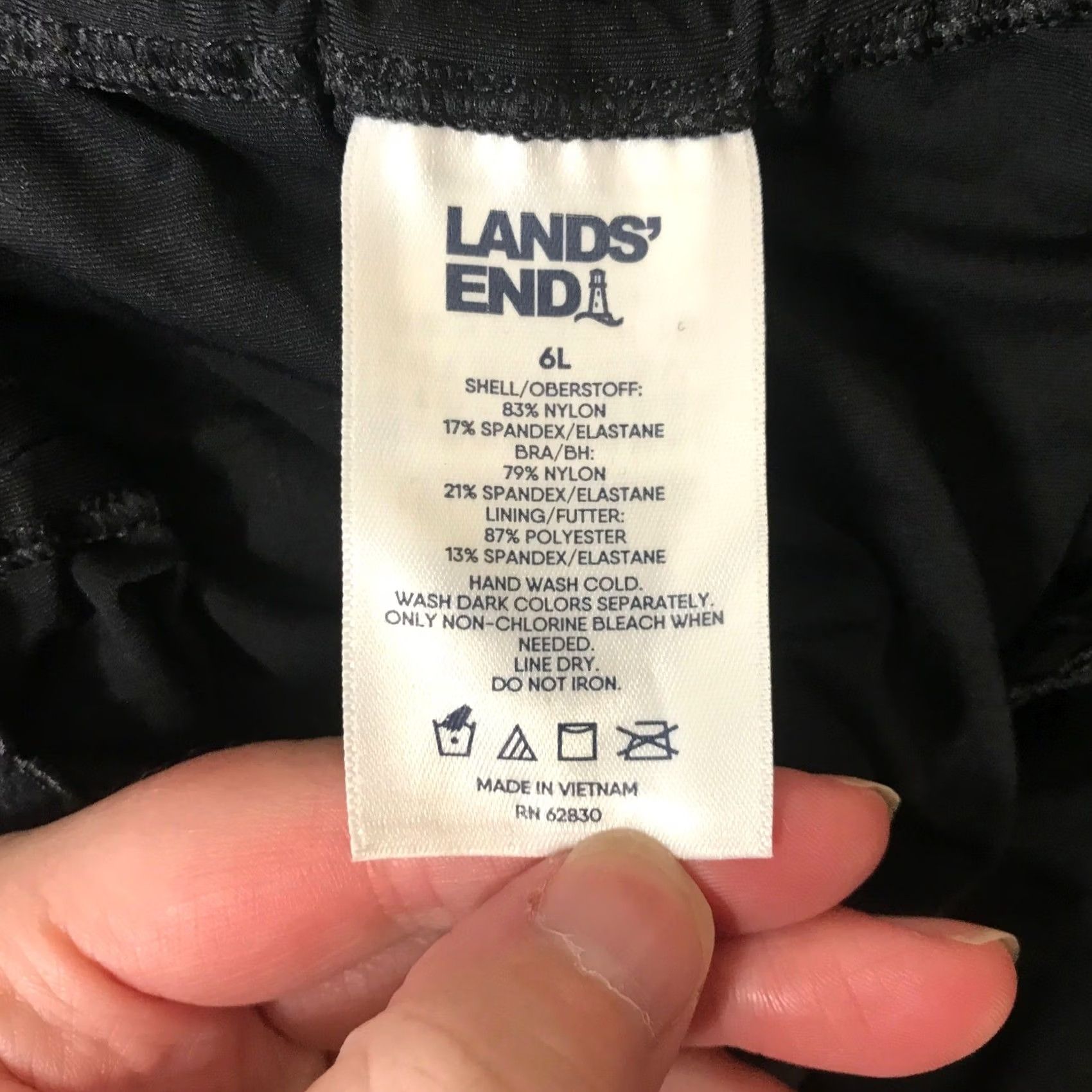 Lands' End Lands' End Tankini Top Black V-Neck Ruched Adjustable Straps 6L Tall Womens Swim Top Size M / US 6-8 / IT 42-44 - 7 Thumbnail