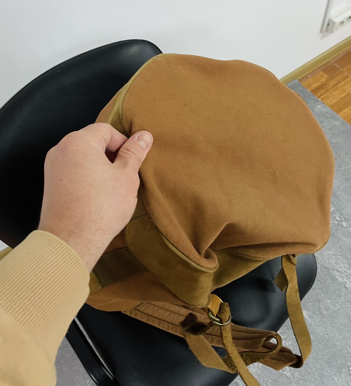 Marlboro MARLBORO Brown Cotton Denim Backpack Bag with Leather Insert Size ONE SIZE - 10 Thumbnail