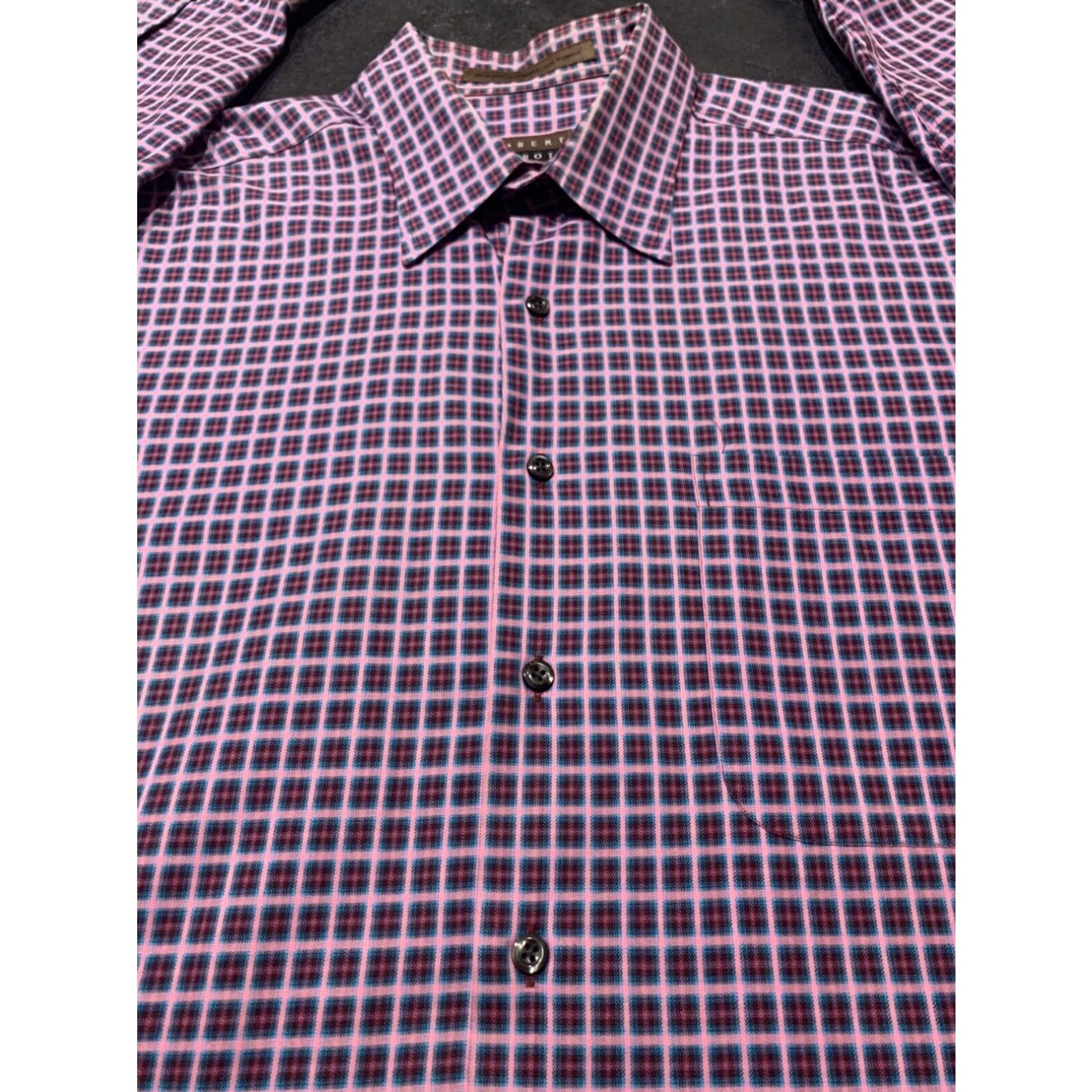 Robert Talbott ROBERT TALBOTT Mens Long Sleeve Dress Shirt XL Purple Plaid Size US XL / EU 56 / 4 - 3 Thumbnail